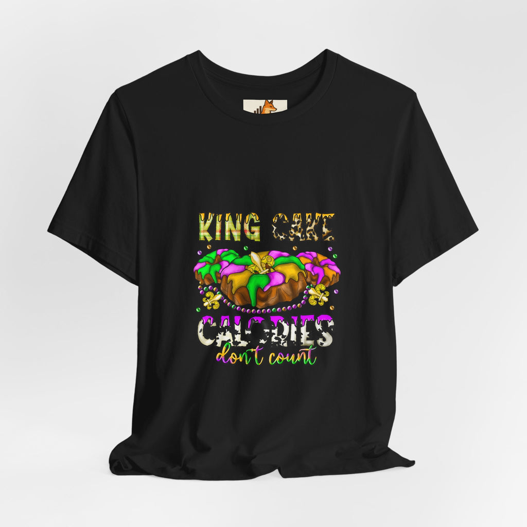 King Cake Calories Tee — Mardi Gras Louisiana Fleur-de-Lis Shirt
