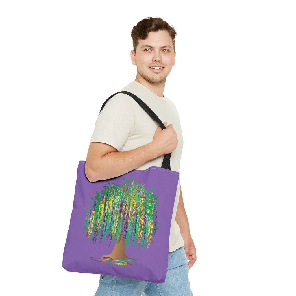 Mardi Gras Bead Tree Art Tote