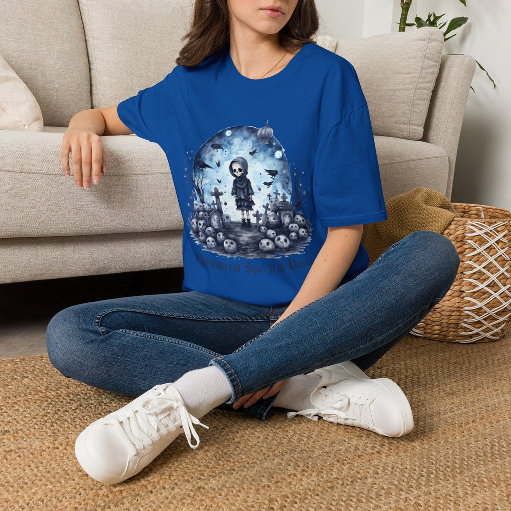 T-Shirt — Gothic Cute Grim Reaper Design (“Ephemeral Spectral Dance”)