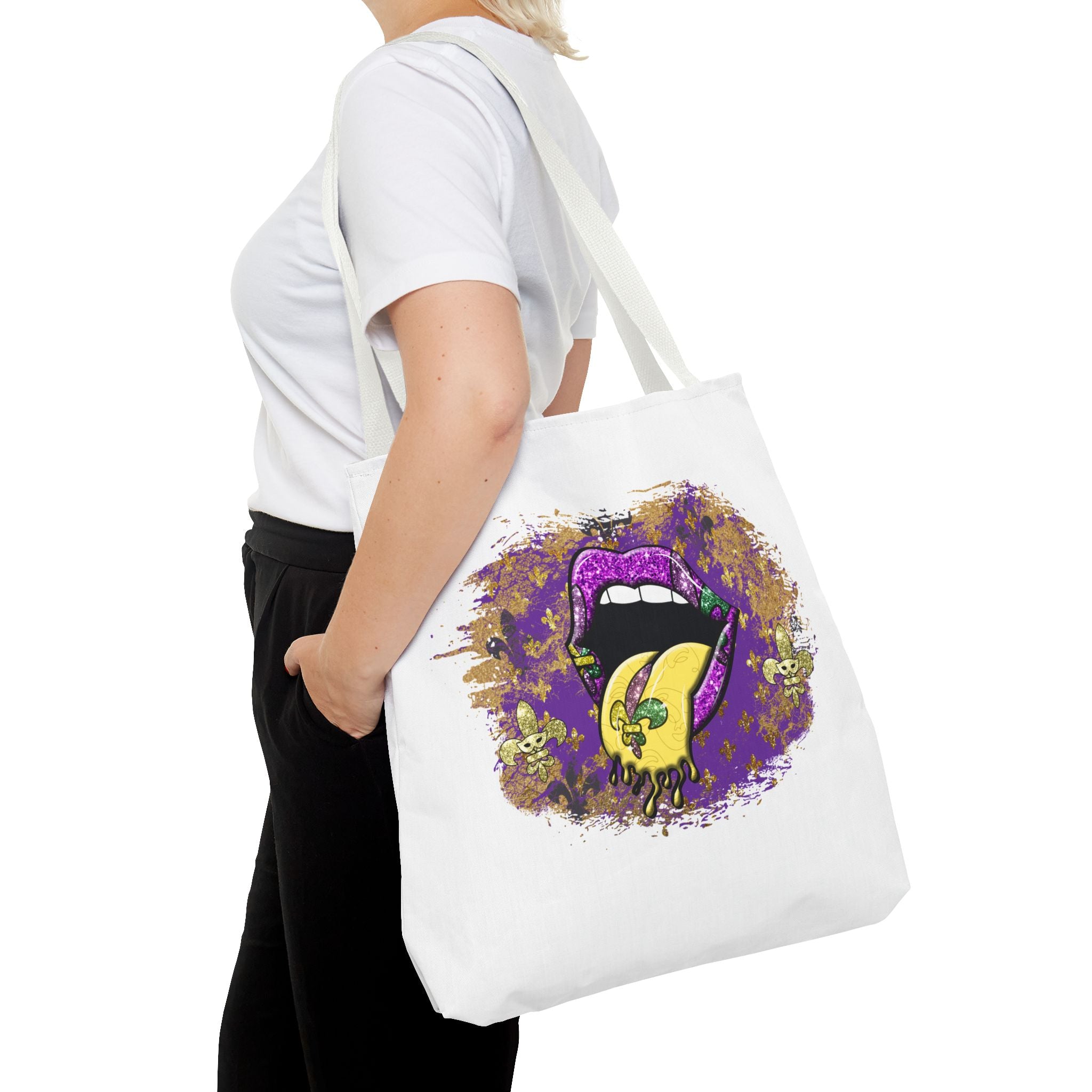 Graphic Tote Bag — Mardi Gras Tongue Pop Art