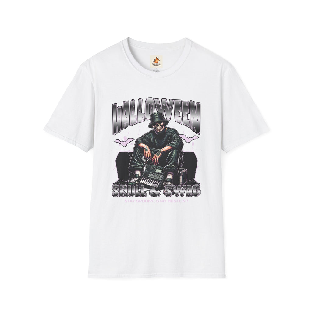 Halloween Skull Graphic T-Shirt — Retro Horror Crew Tee