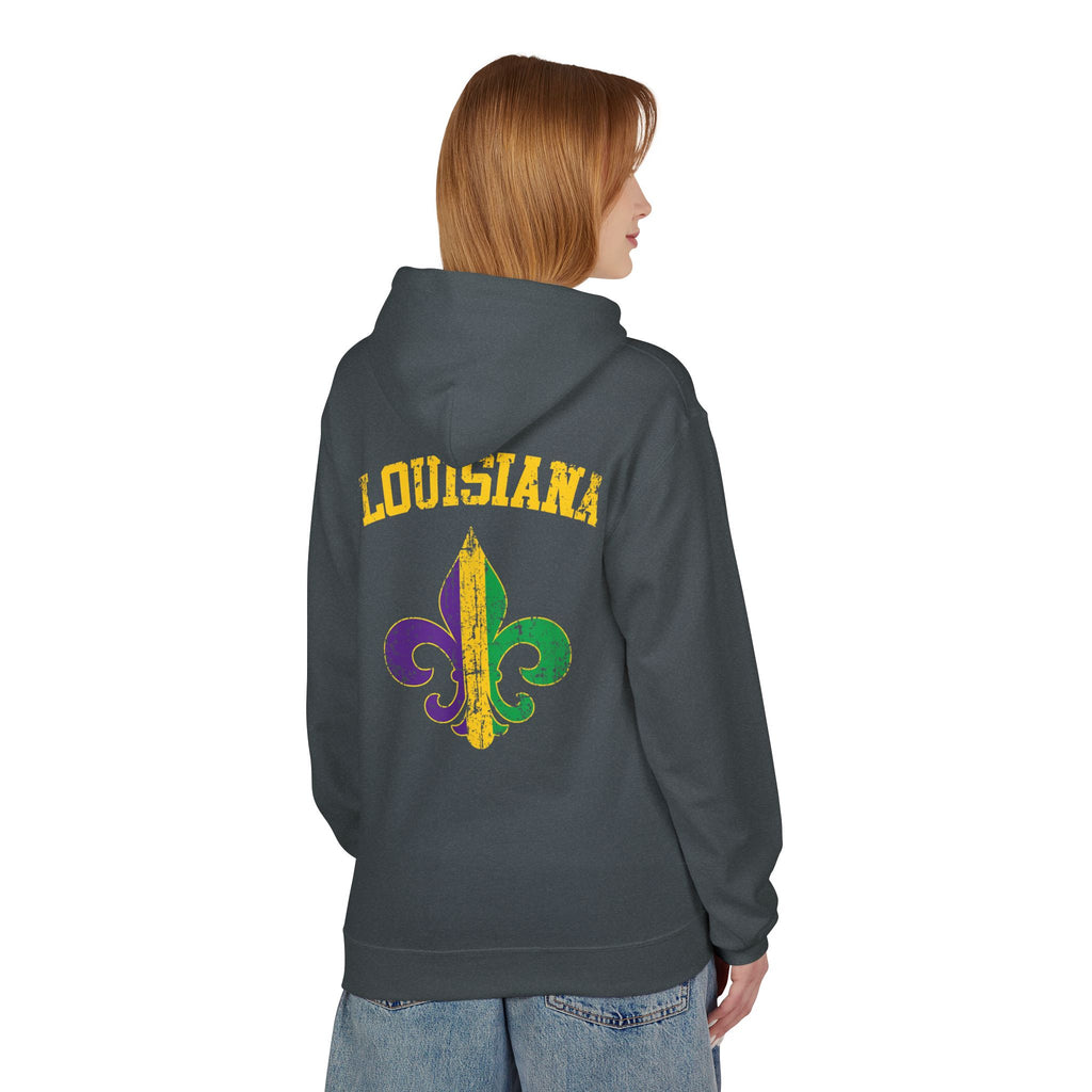 Mardi Gras Louisiana Fleur-de-Lis Hoodie — Bruh Gator Graphic