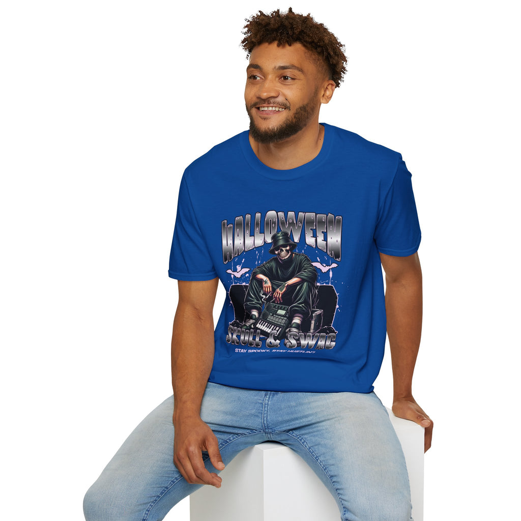 Halloween Skull Graphic T-Shirt — Retro Horror Crew Tee