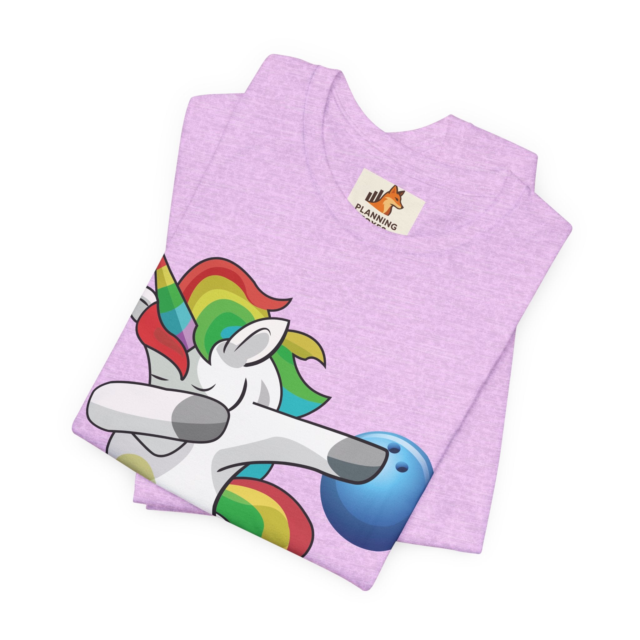 Dabbing Rainbow Unicorn Bowling T‑Shirt