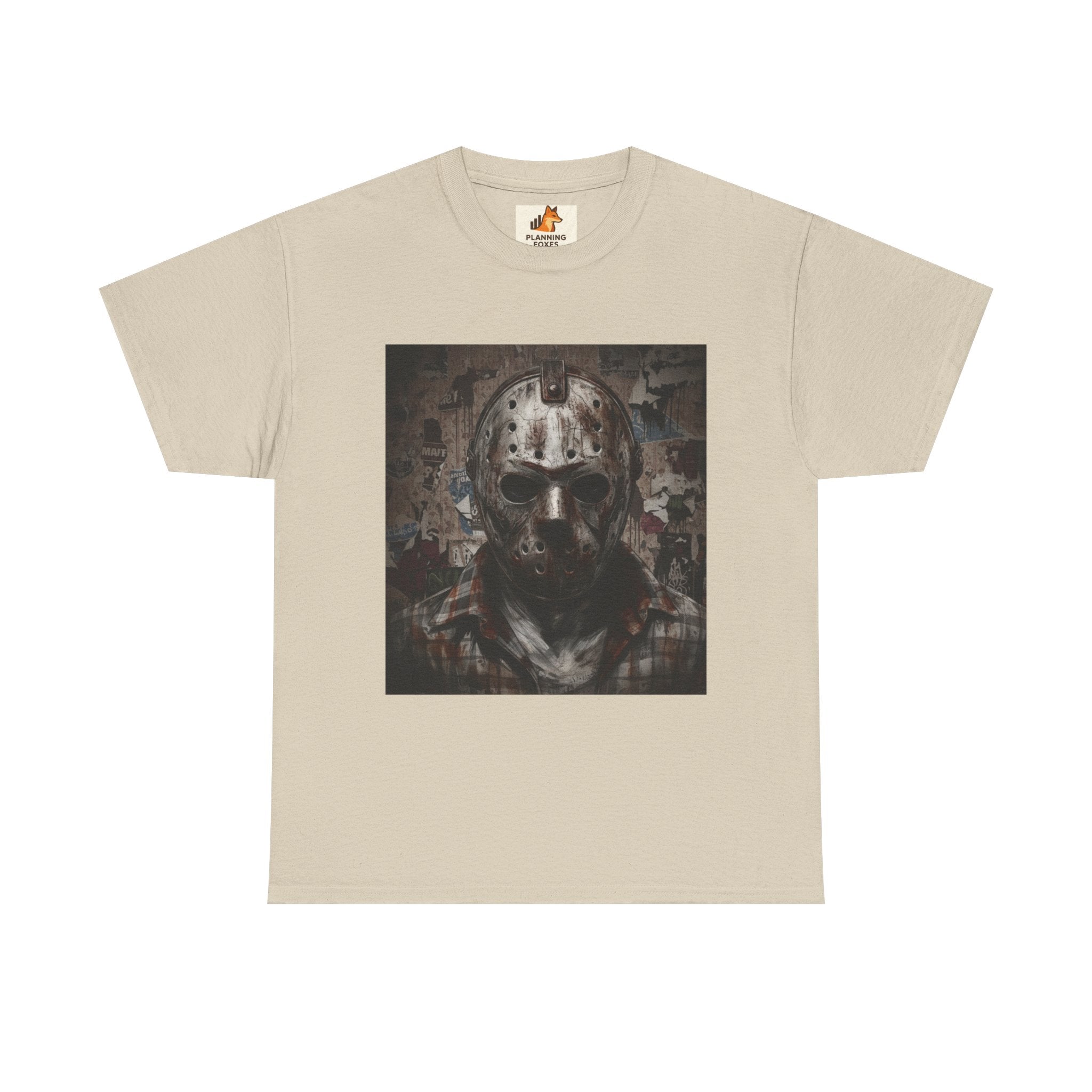 Hockey Mask Horror Tee — Retro Jason-Style Slasher Graphic Shirt