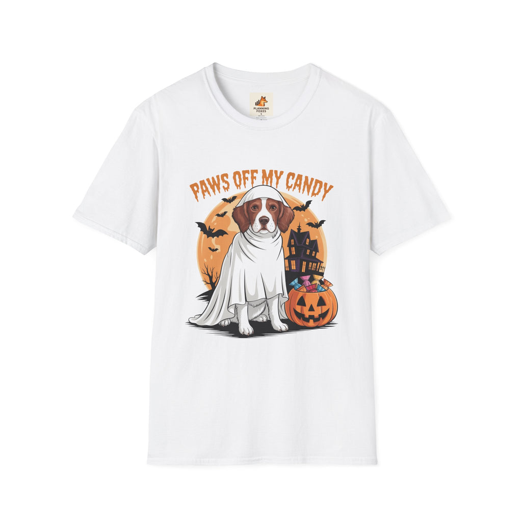 Halloween Dog T‑Shirt — "Paws Off My Candy" Ghost Beagle Costume Tee