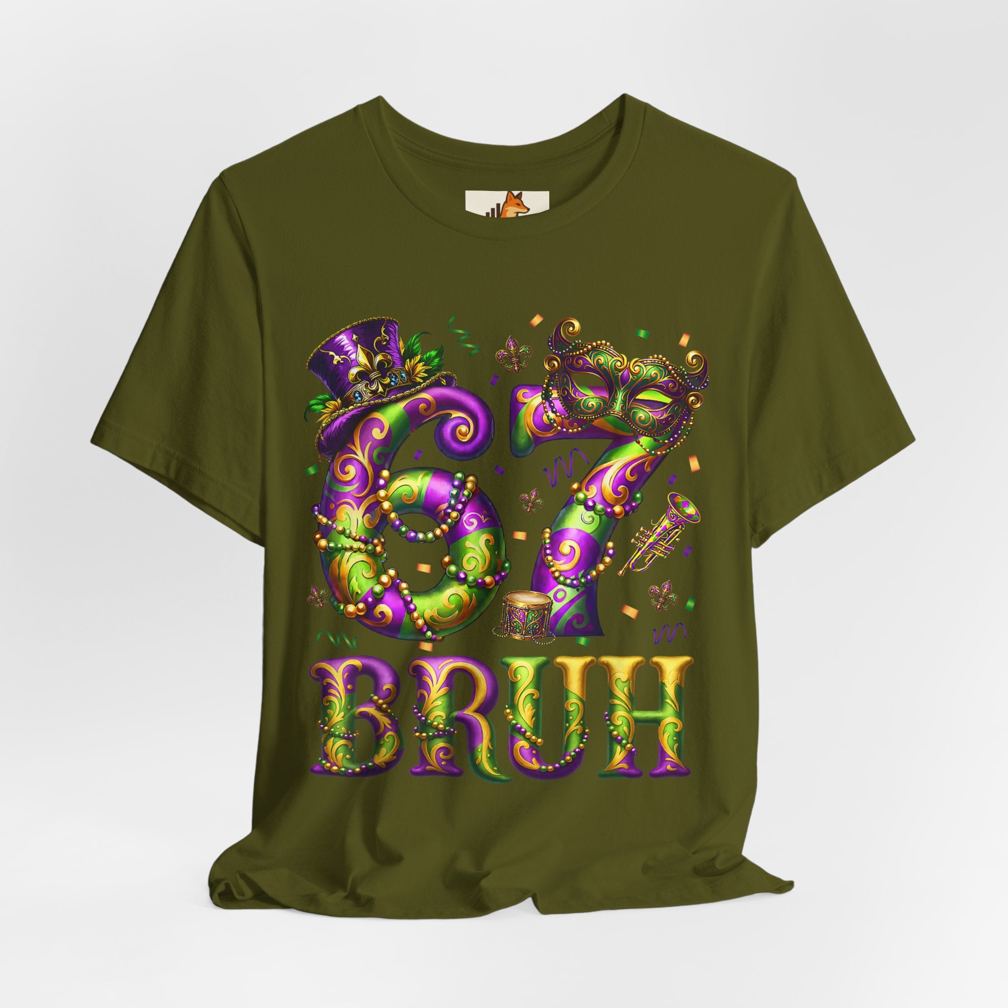 Mardi Gras 67 Bruh T-Shirt — Festive Beads & Mask Party Tee
