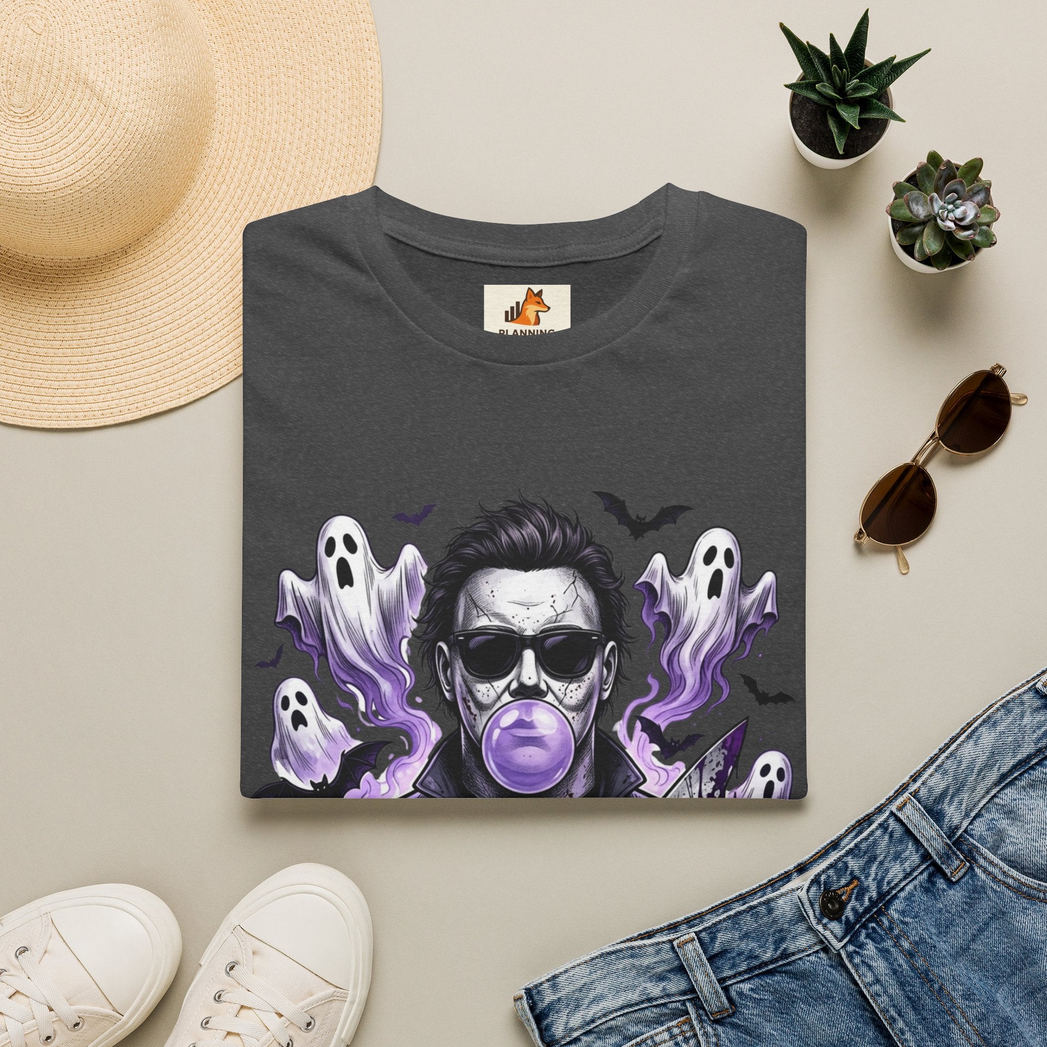 Vintage Horror Icon T-Shirt — Bubblegum Jason Design