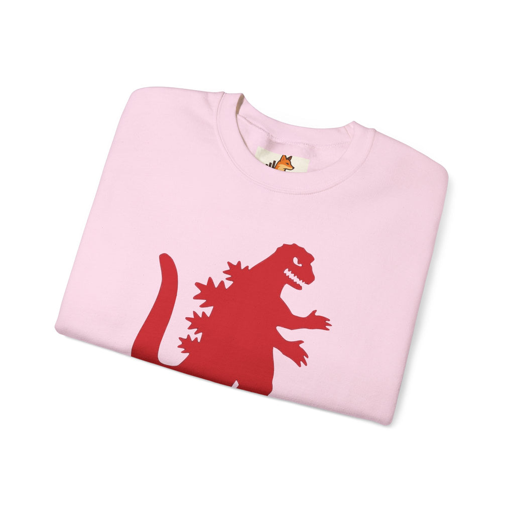 Red Godzilla Silhouette Crewneck Sweatshirt