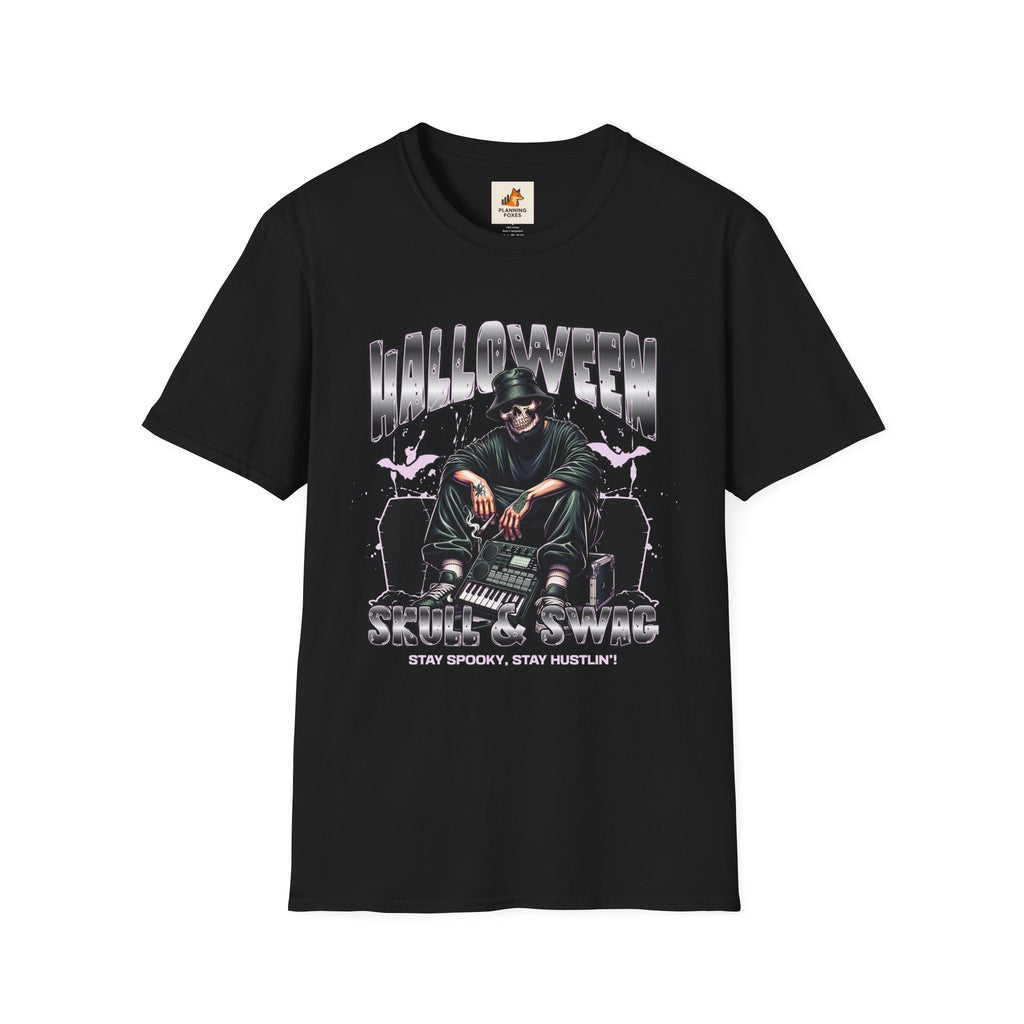 Halloween Skull Graphic T-Shirt — Retro Horror Crew Tee
