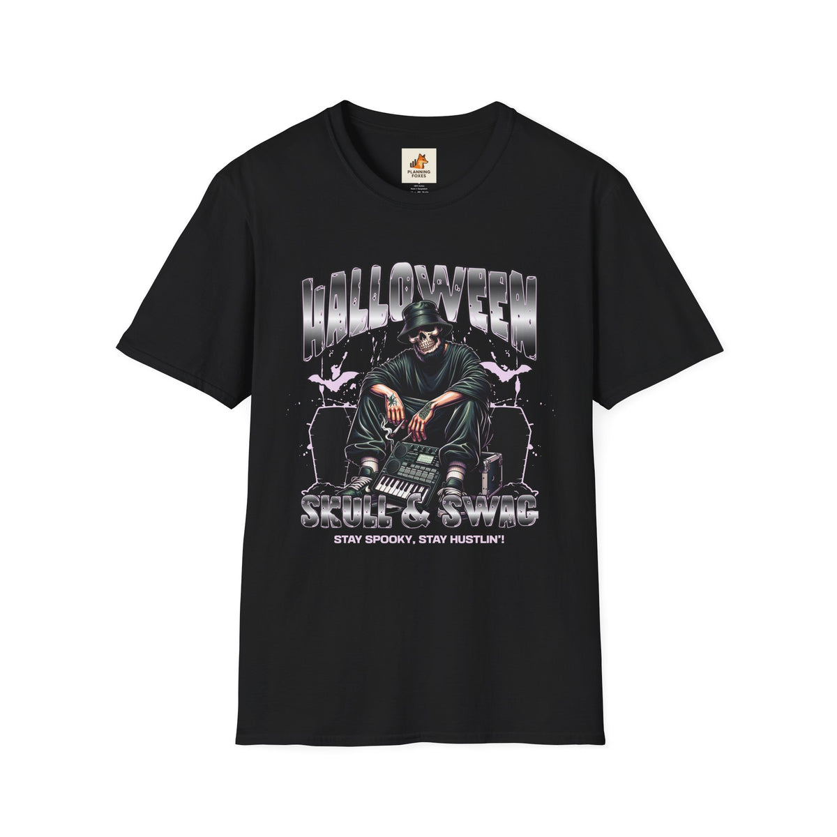 Halloween Skull Graphic T-Shirt — Retro Horror Crew Tee