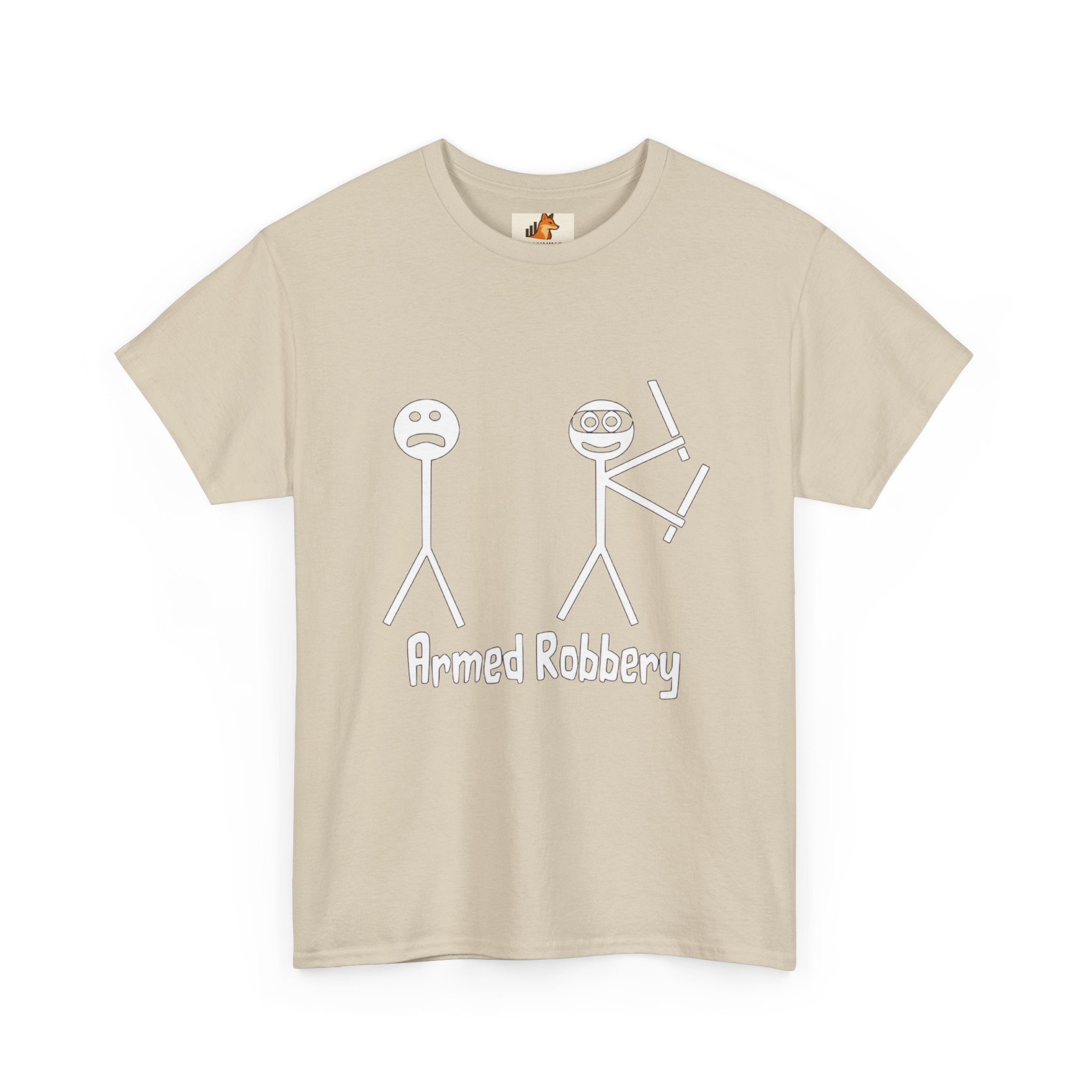 T-Shirt — 'Armed Robbery' Stick Figure Graphic Tee