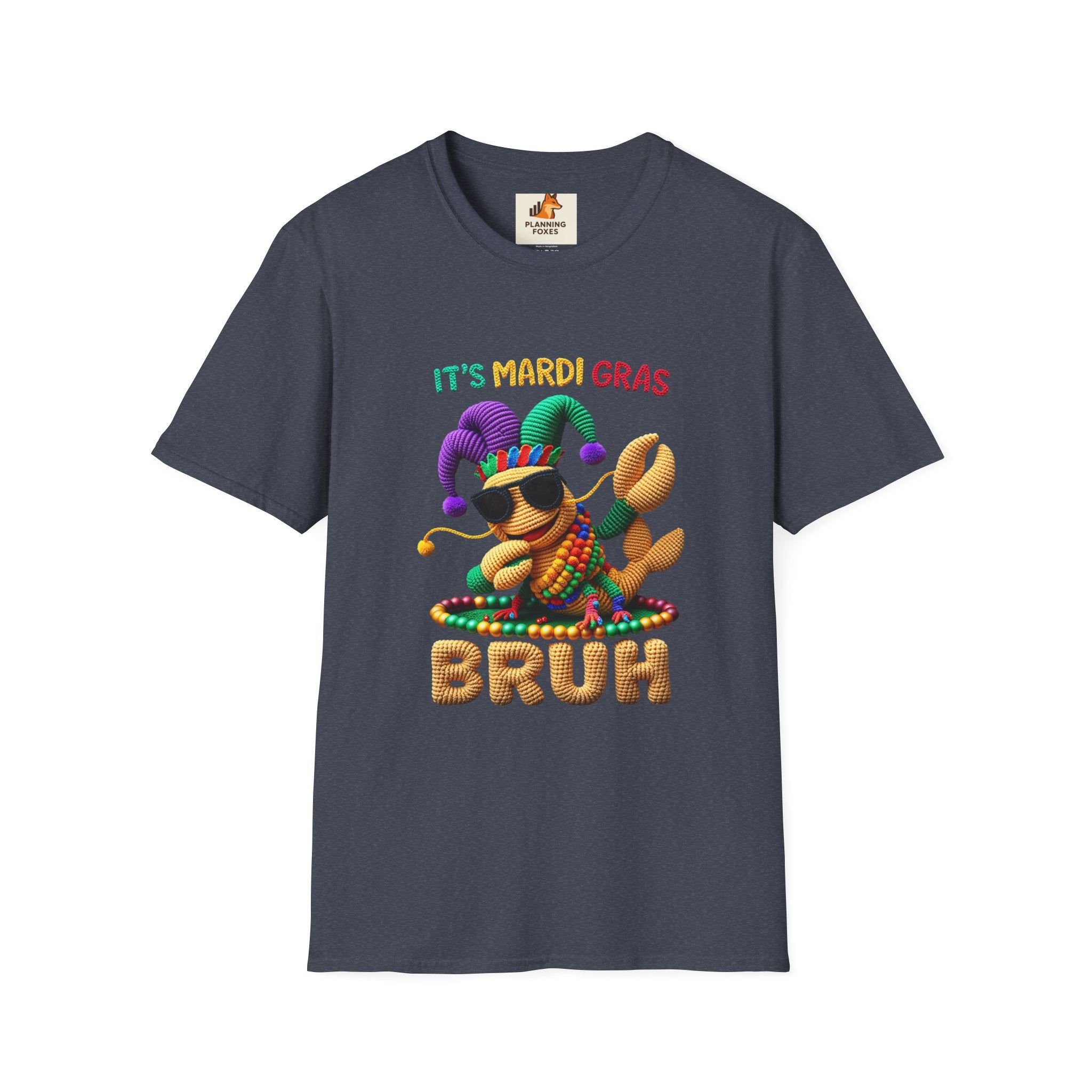 Mardi Gras Crab T-Shirt – "It's Mardi Gras Bruh" Party Tee