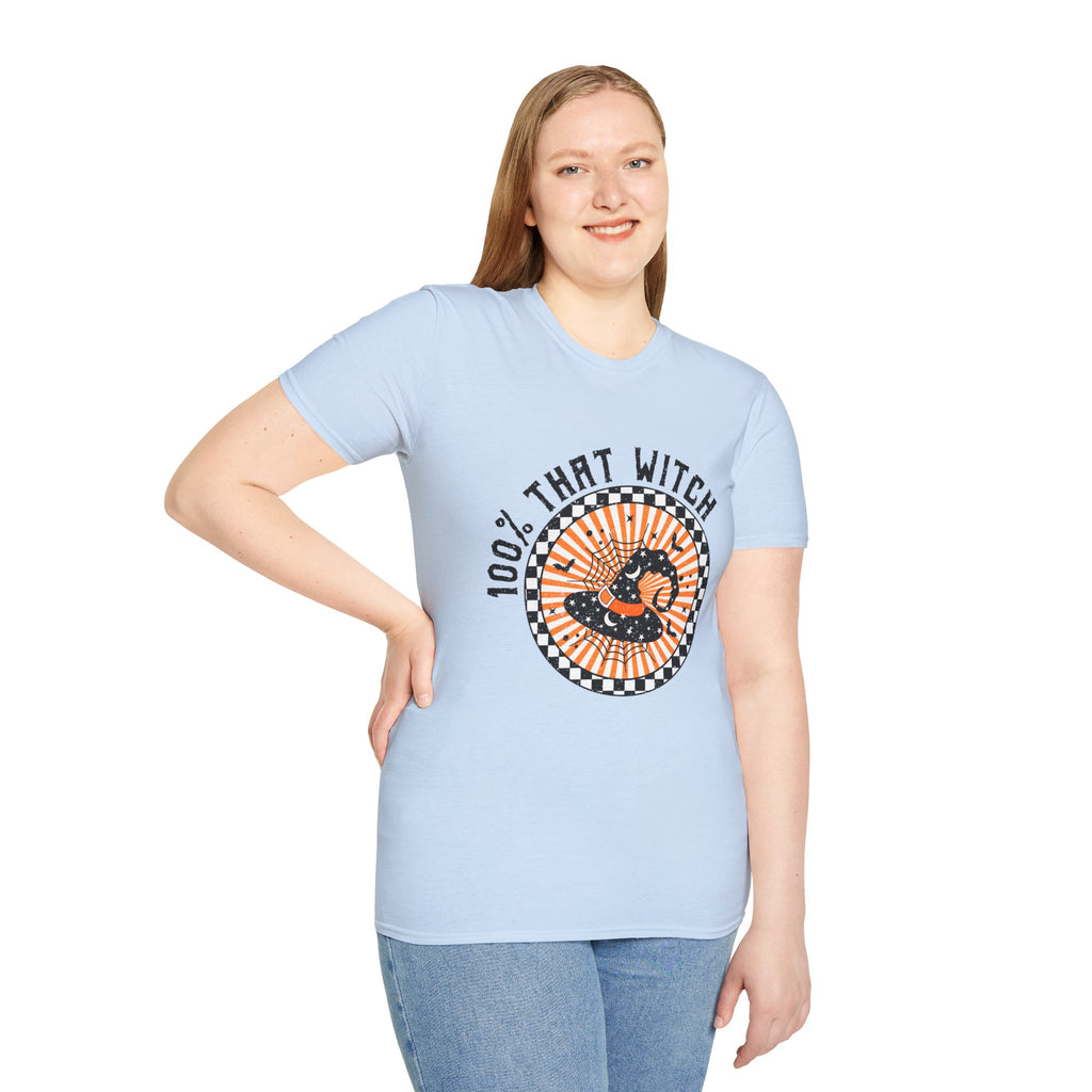 100% That Witch T-Shirt — Retro Halloween Witch Graphic Tee