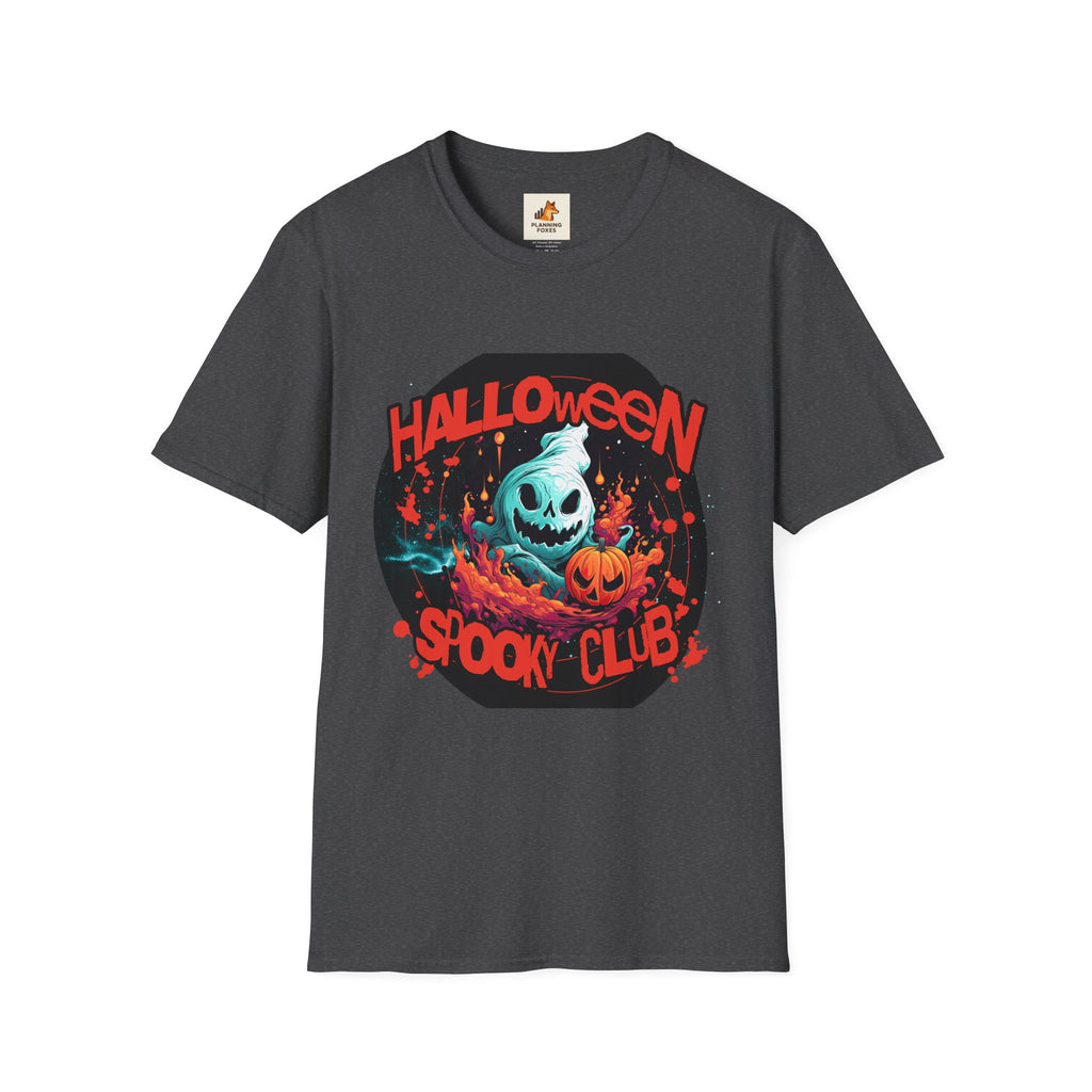 Halloween Spook Club T-Shirt — Haunted Pumpkin Ghost Graphic