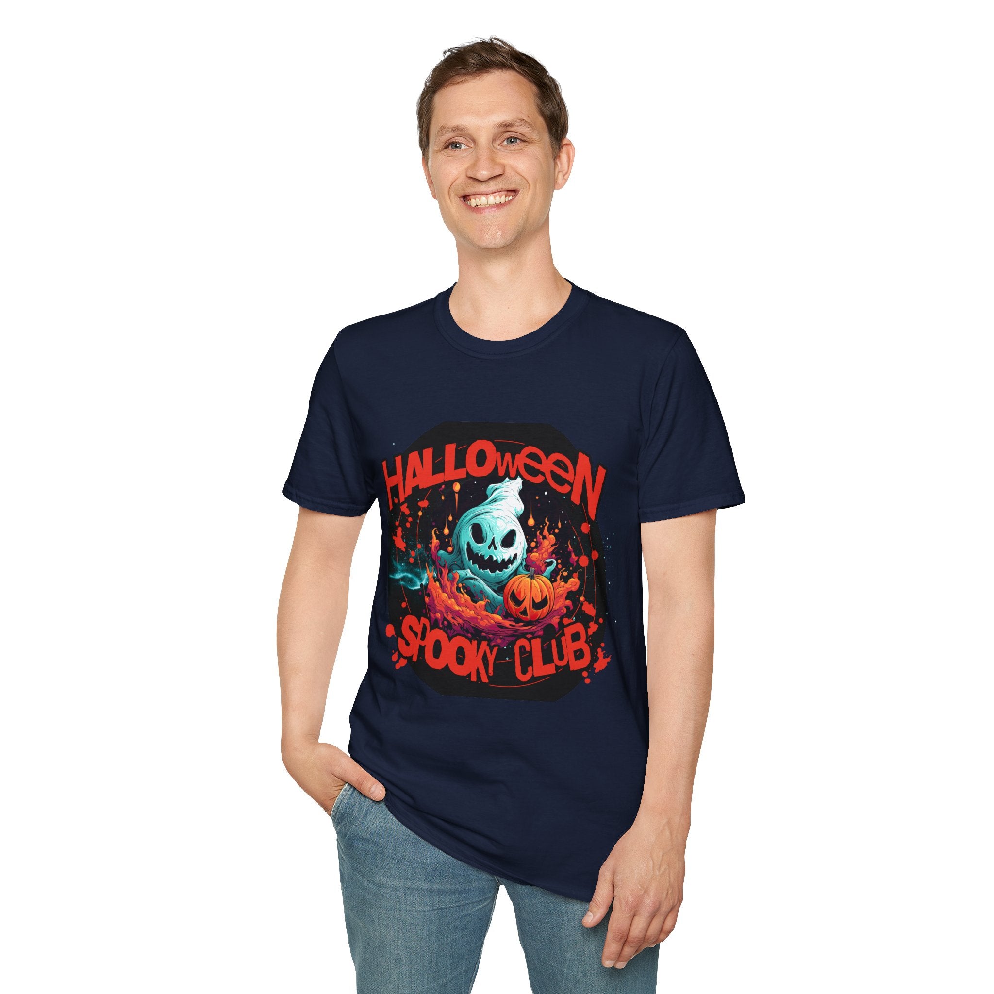 Halloween Spook Club T-Shirt — Haunted Pumpkin Ghost Graphic