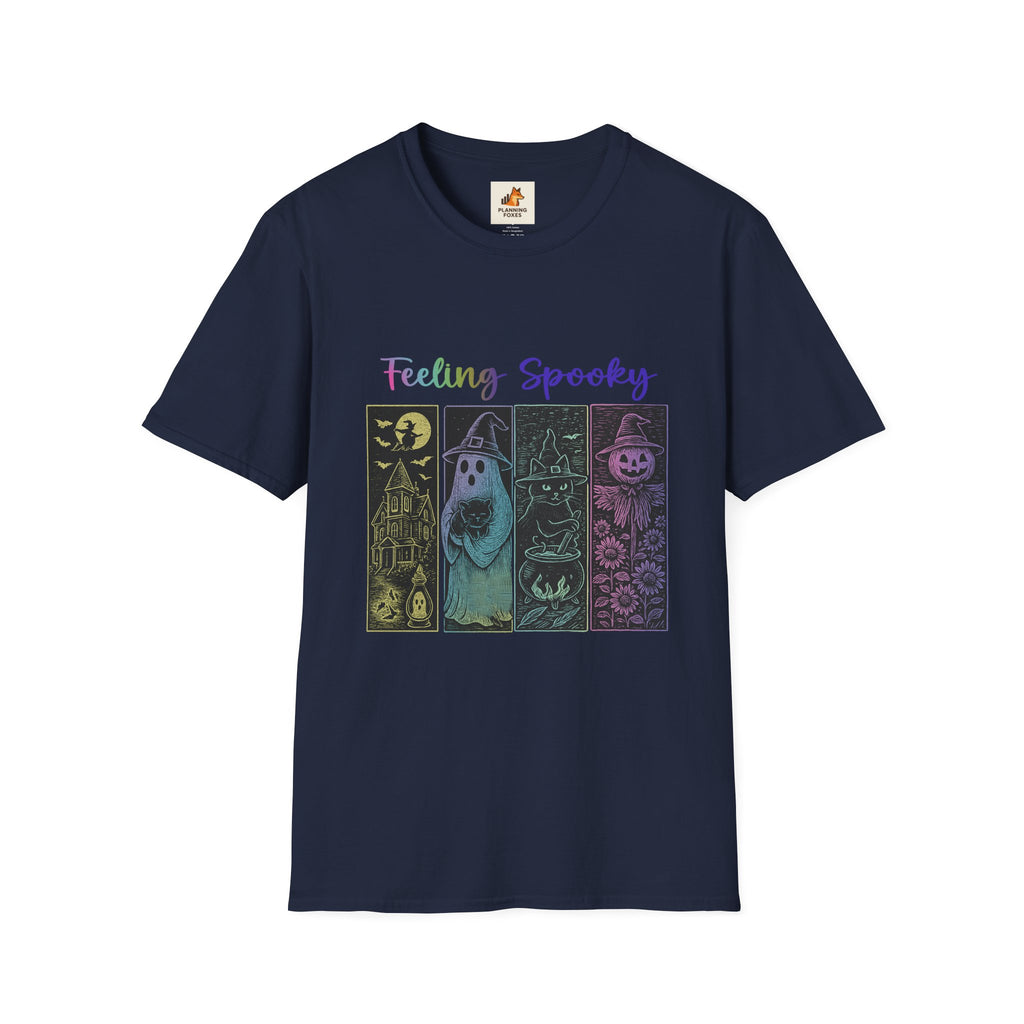Feeling Spooky Halloween T-Shirt — Cute Ghost, Witch & Pumpkin Design
