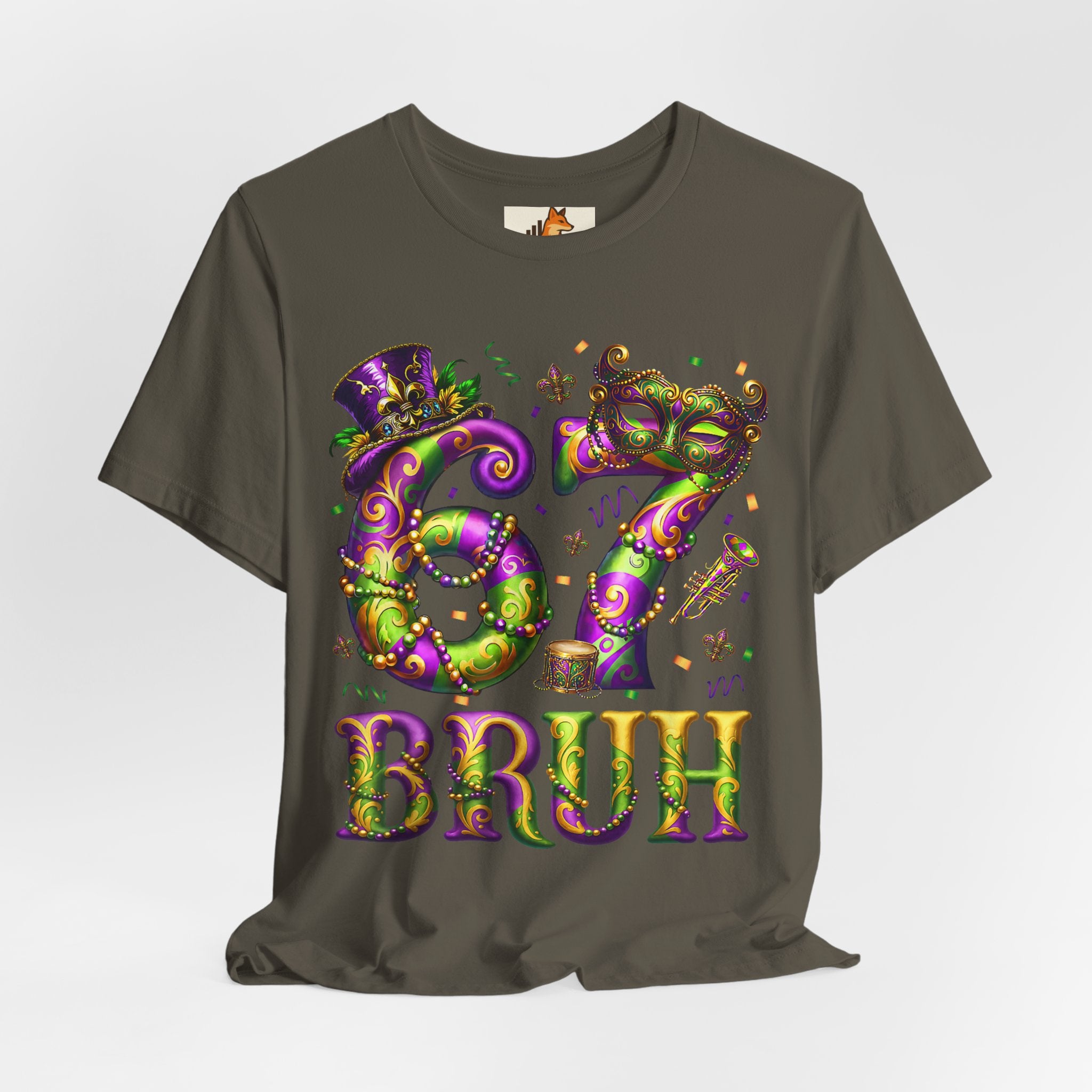Mardi Gras 67 Bruh T-Shirt — Festive Beads & Mask Party Tee