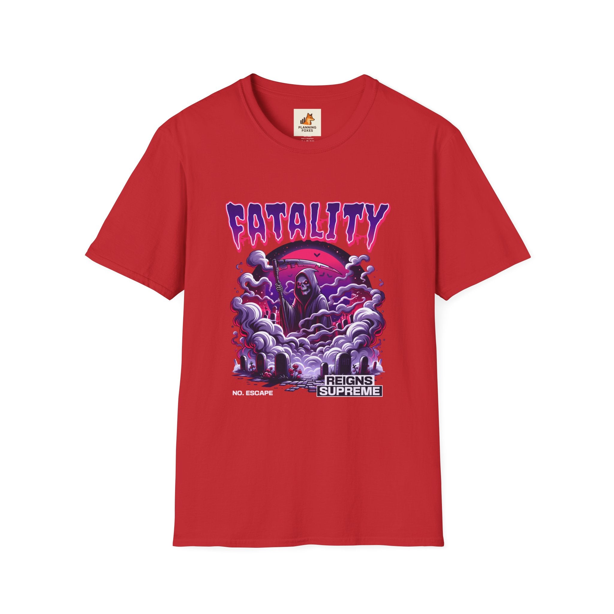 Fatality Graphic Tee — Grim Reaper Arcade Horror T-Shirt