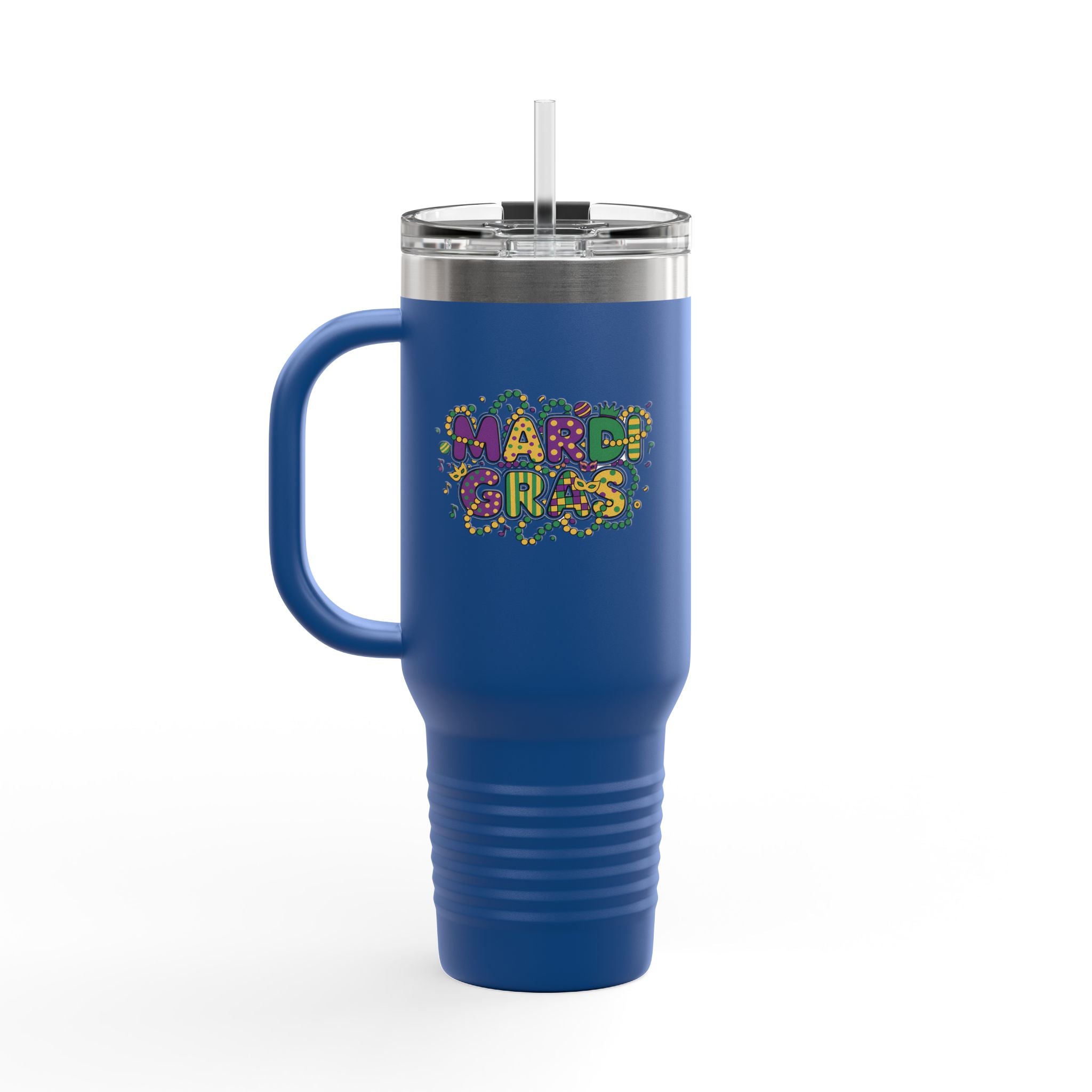 40oz Insulated Travel Mug — "Let's Get Cray Cray" Colorful Crawfish Party Design