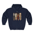 Horror Icons Full‑Zip Hoodie — Scream, Michael Myers, Freddy & Jason Popsicle Mask Design