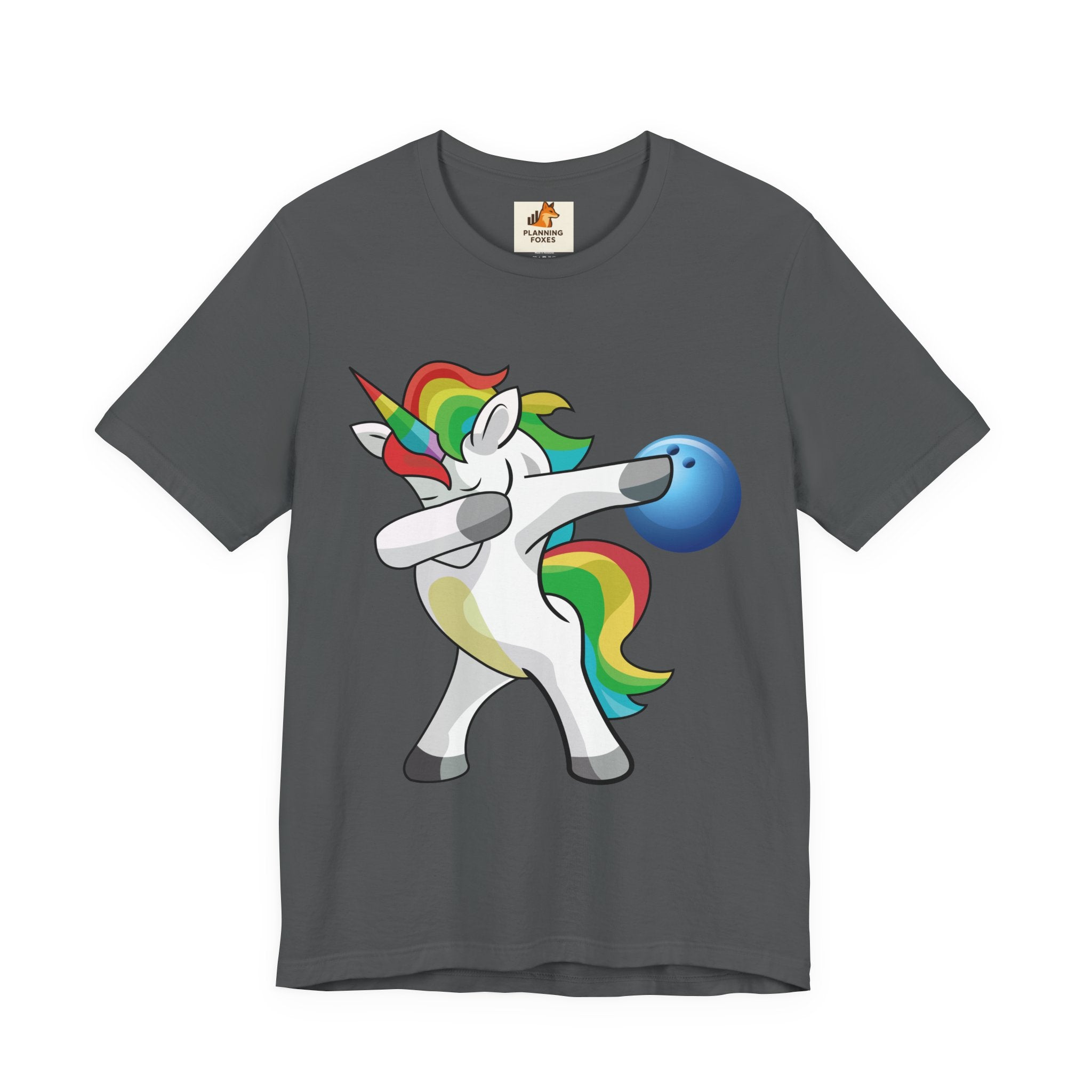 Dabbing Rainbow Unicorn Bowling T‑Shirt