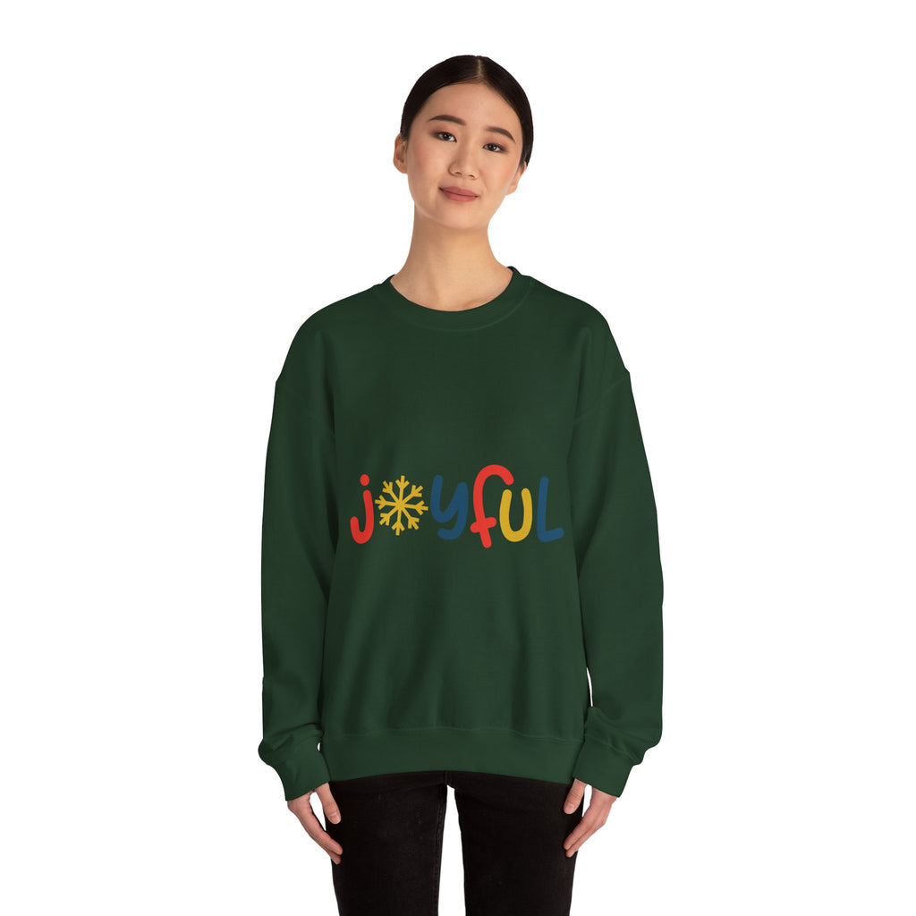 Joyful Snowflake Crewneck Sweatshirt — Festive Holiday Graphic Sweatshirt