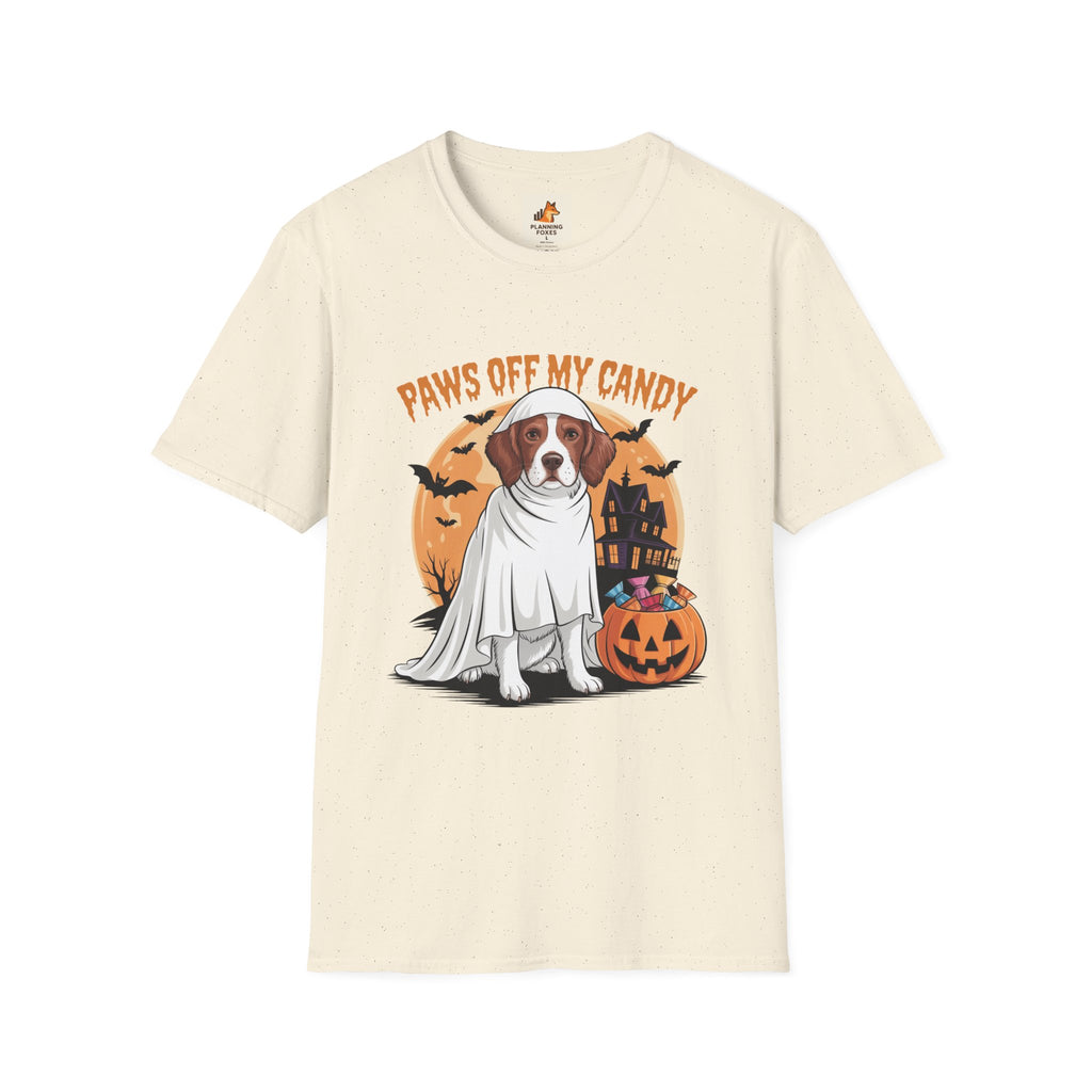 Halloween Dog T‑Shirt — "Paws Off My Candy" Ghost Beagle Costume Tee