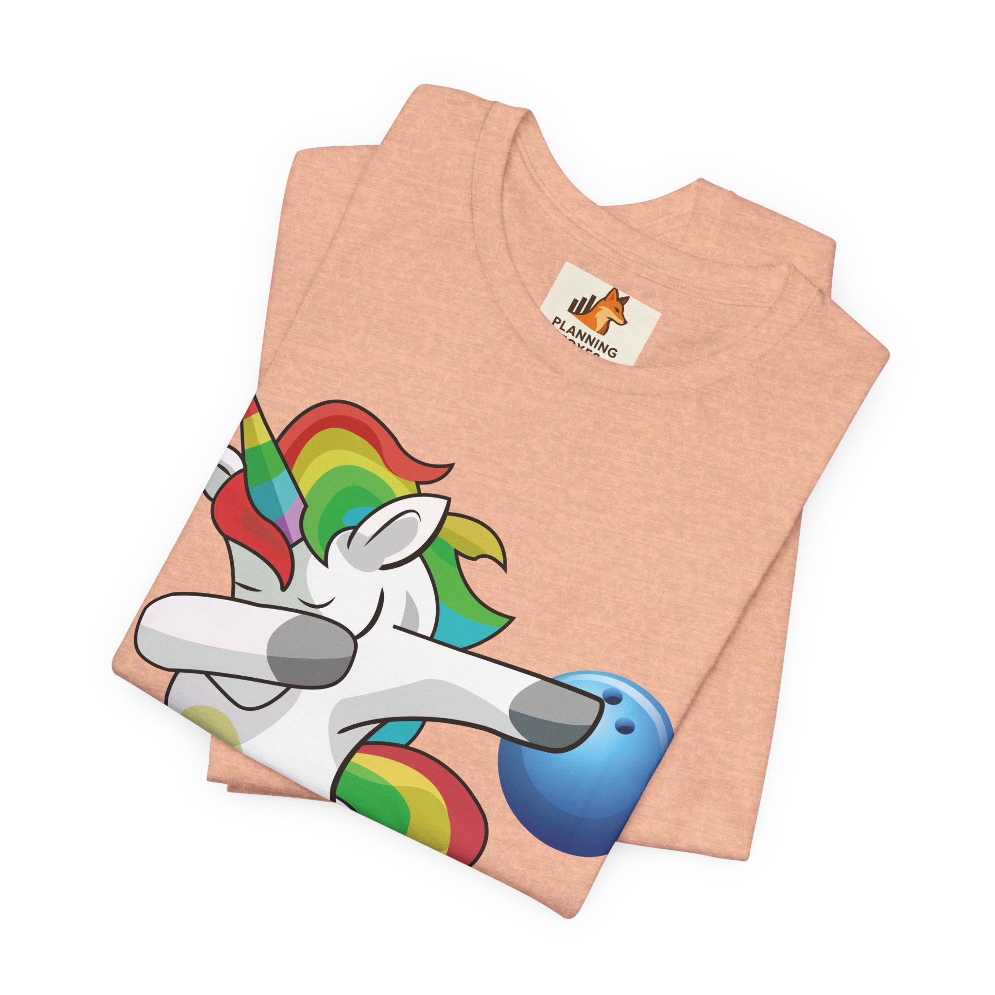 Dabbing Rainbow Unicorn Bowling T‑Shirt