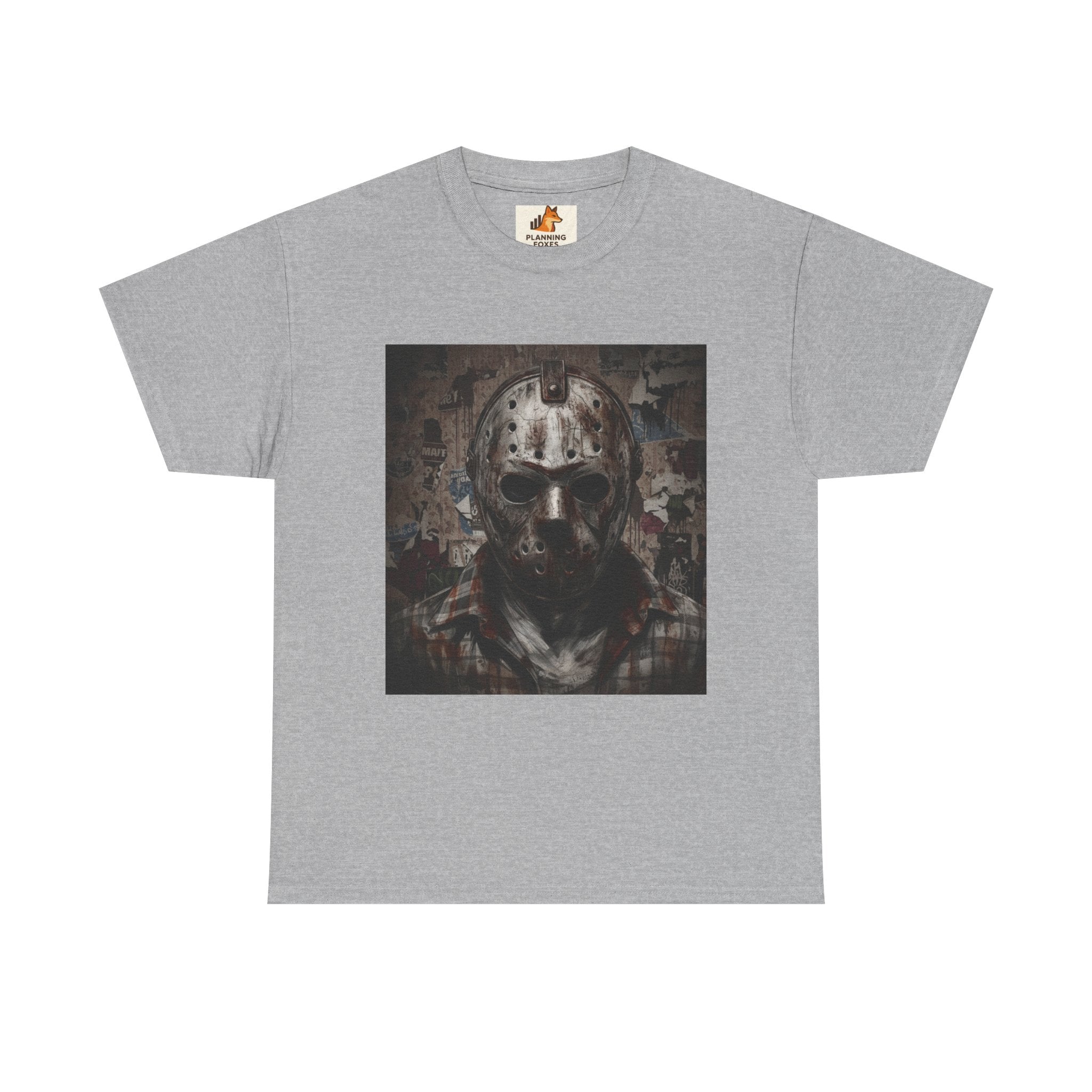 Hockey Mask Horror Tee — Retro Jason-Style Slasher Graphic Shirt