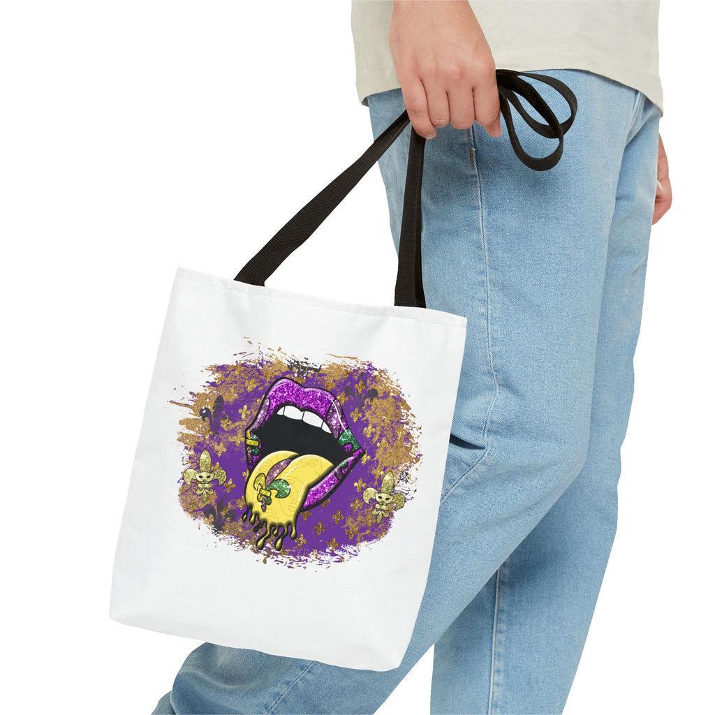Graphic Tote Bag — Mardi Gras Tongue Pop Art