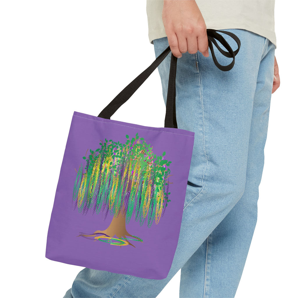 Mardi Gras Bead Tree Art Tote