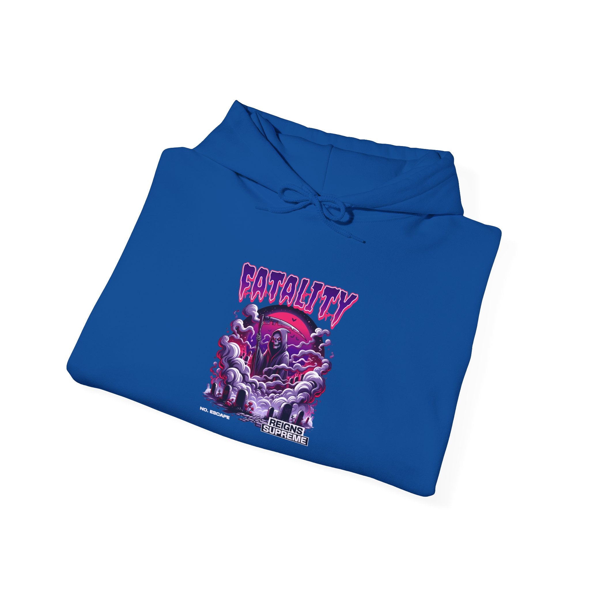 Halloween Spooky Club Hoodie — Fatality Retro Skull Horror Pullover