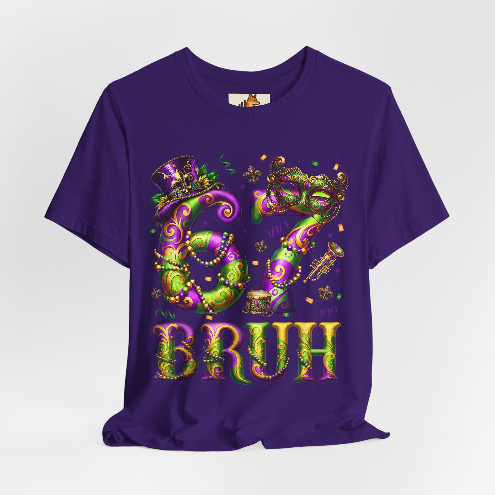 Mardi Gras 67 Bruh T-Shirt — Festive Beads & Mask Party Tee