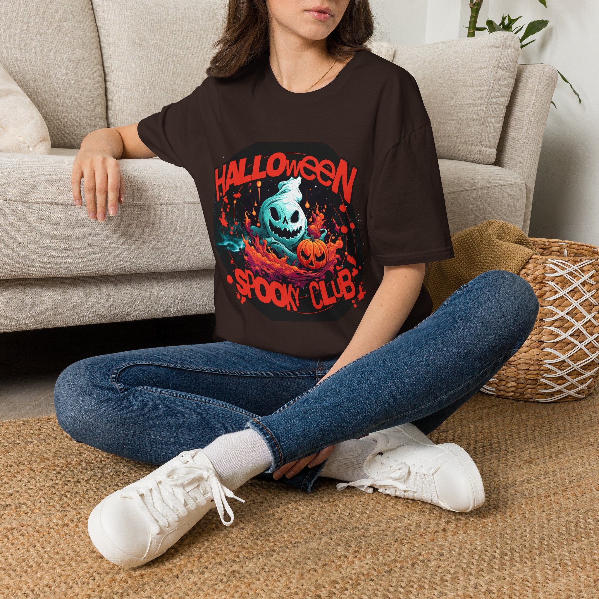 Halloween Spook Club T-Shirt — Haunted Pumpkin Ghost Graphic