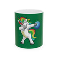 Dabbing Unicorn Bowling Mug — Funny Rainbow Unicorn Ceramic Coffee Cup (11oz/15oz)