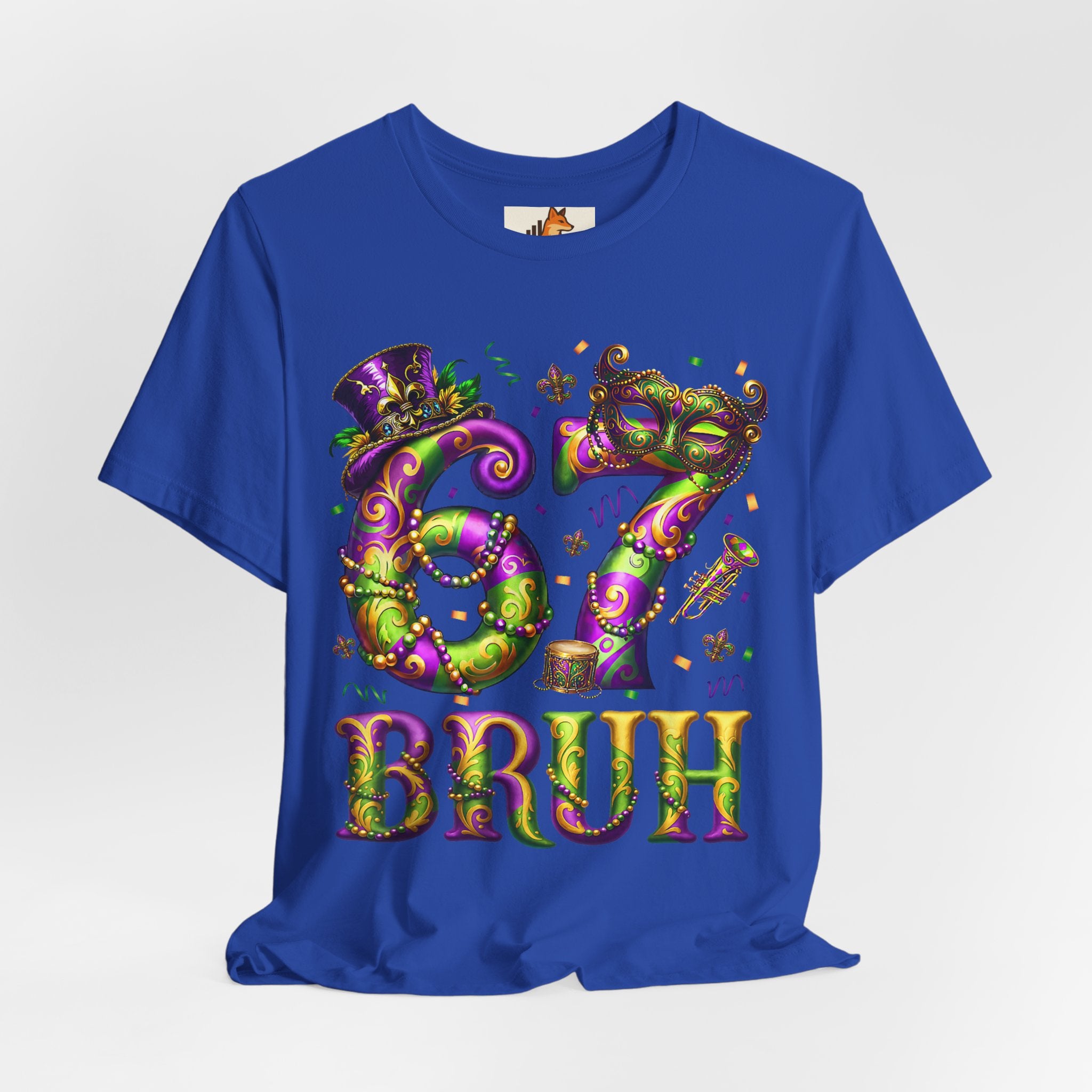 Mardi Gras 67 Bruh T-Shirt — Festive Beads & Mask Party Tee