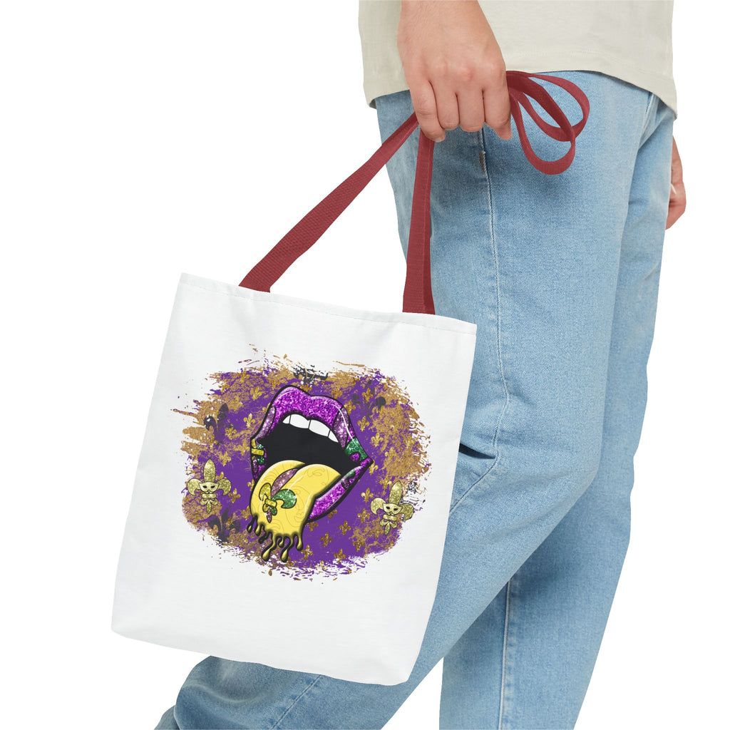 Graphic Tote Bag — Mardi Gras Tongue Pop Art