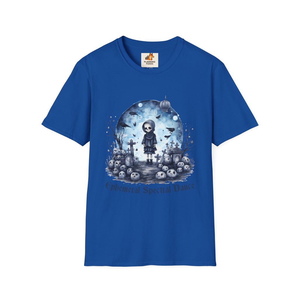 T-Shirt — Gothic Cute Grim Reaper Design (“Ephemeral Spectral Dance”)