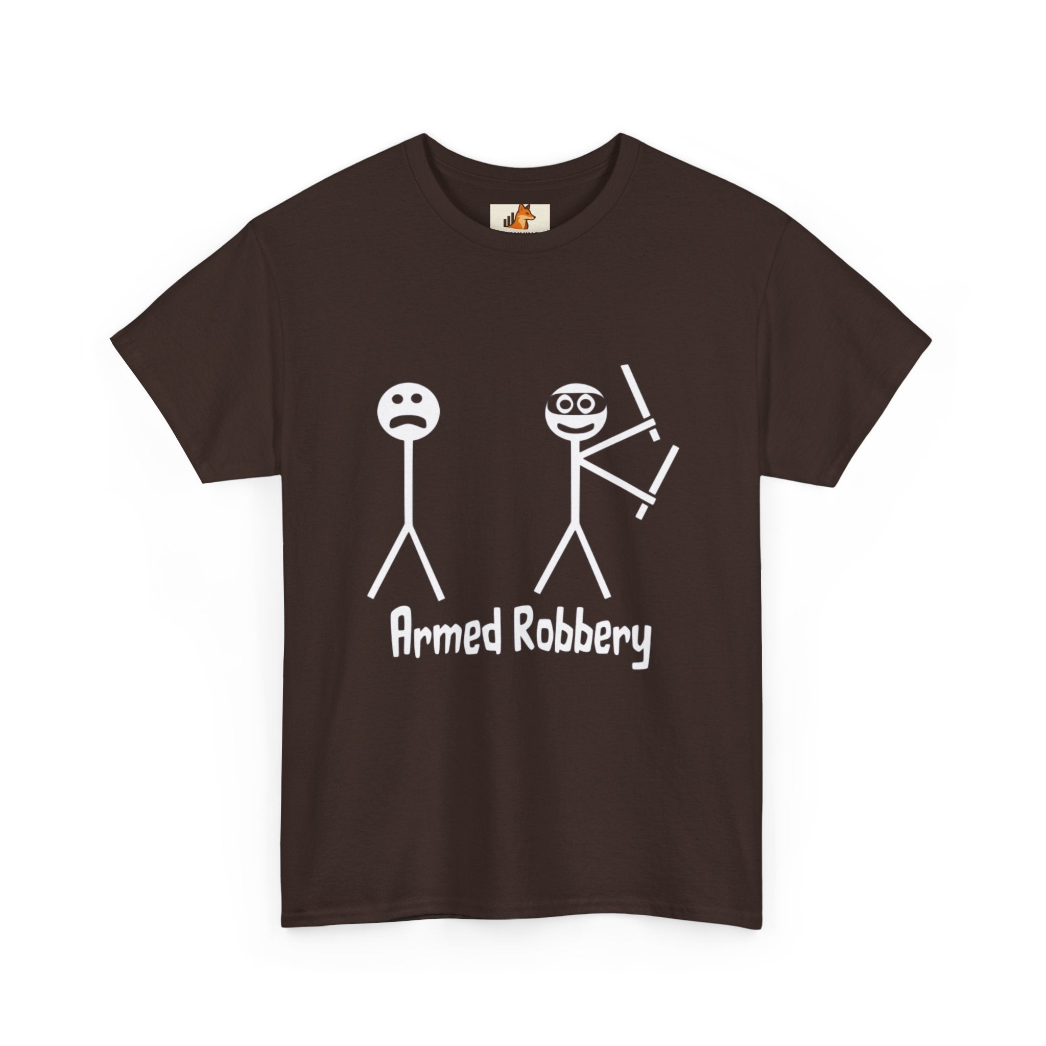 T-Shirt — 'Armed Robbery' Stick Figure Graphic Tee