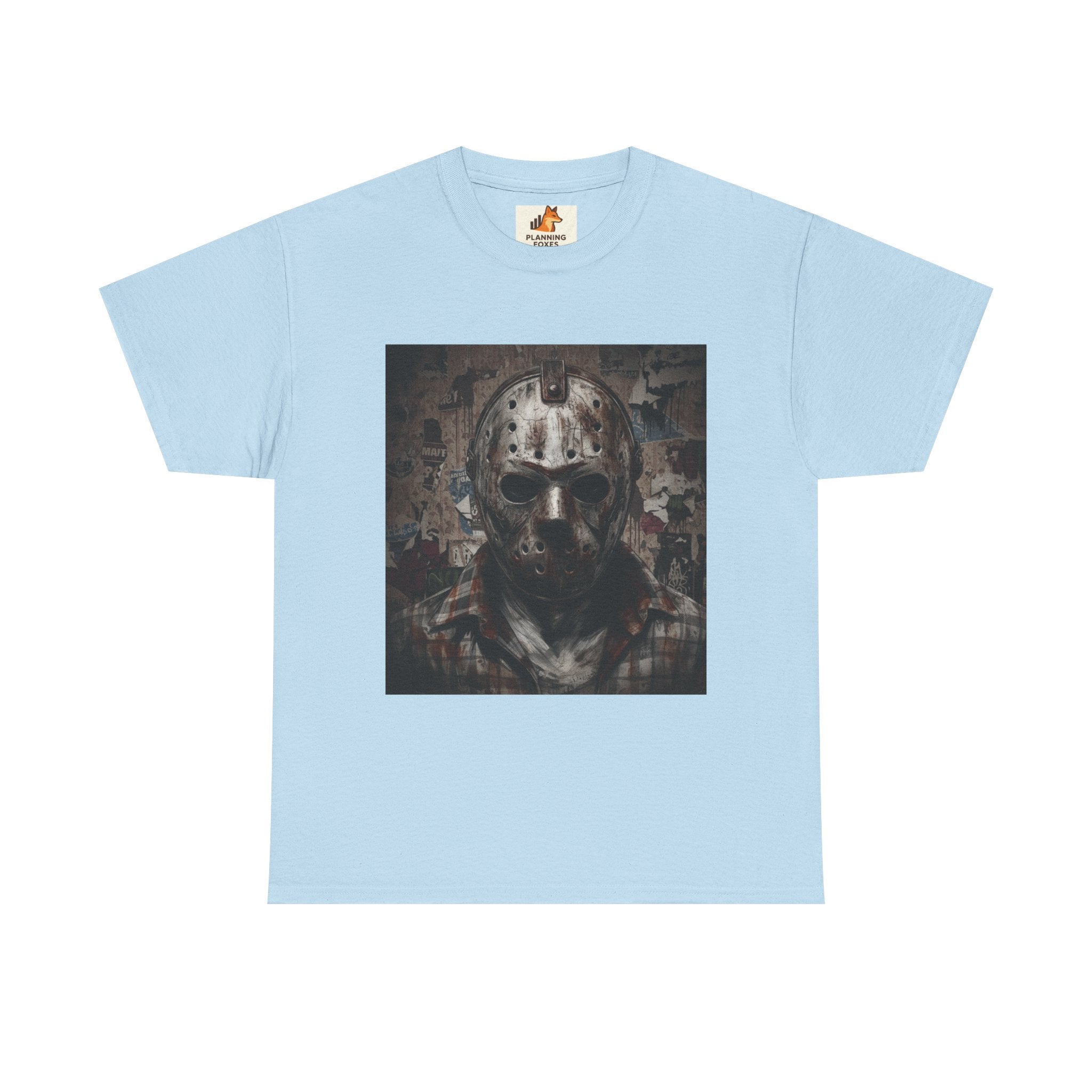 Hockey Mask Horror Tee — Retro Jason-Style Slasher Graphic Shirt