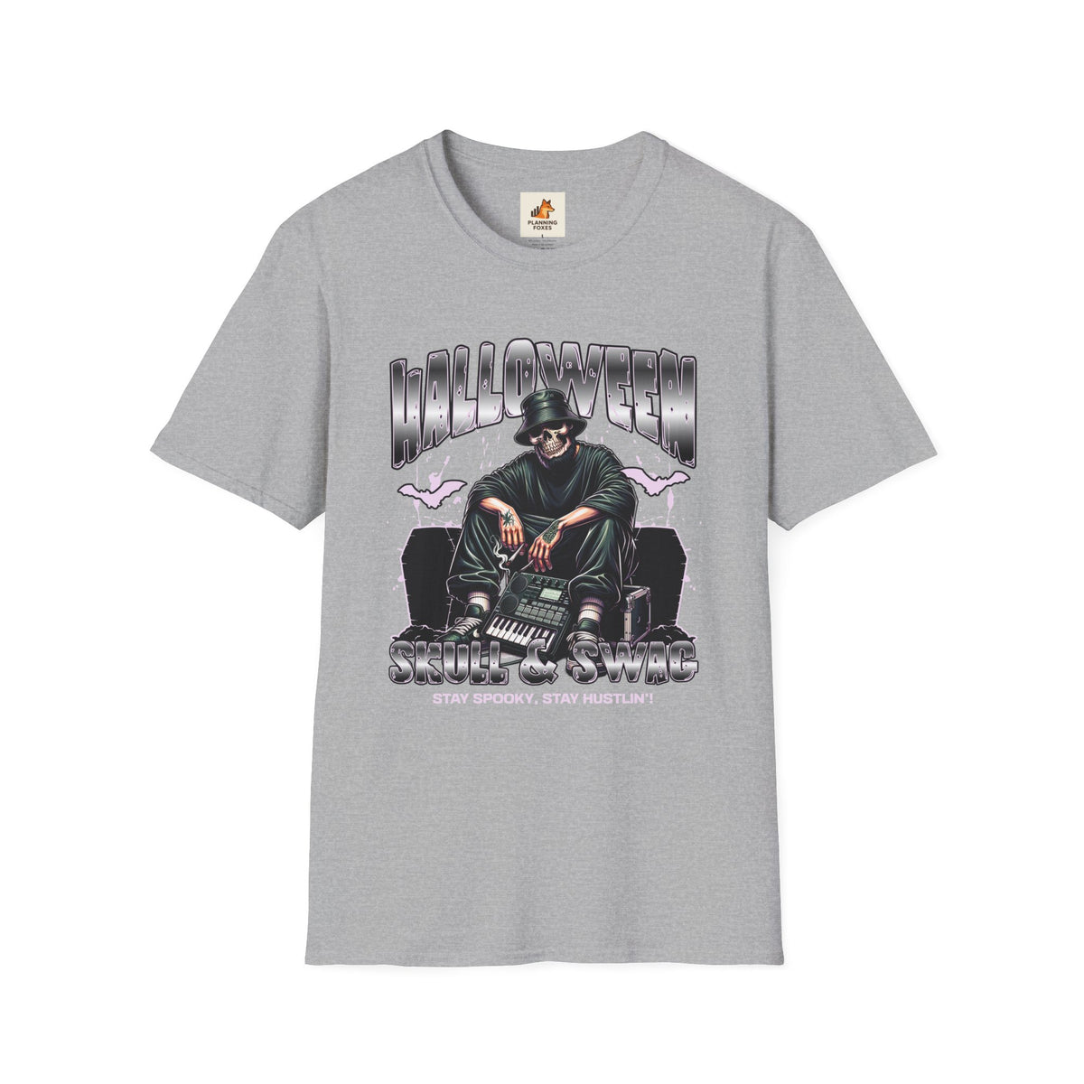 Halloween Skull Graphic T-Shirt — Retro Horror Crew Tee