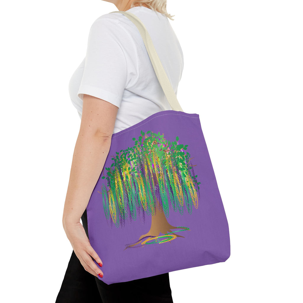 Mardi Gras Bead Tree Art Tote