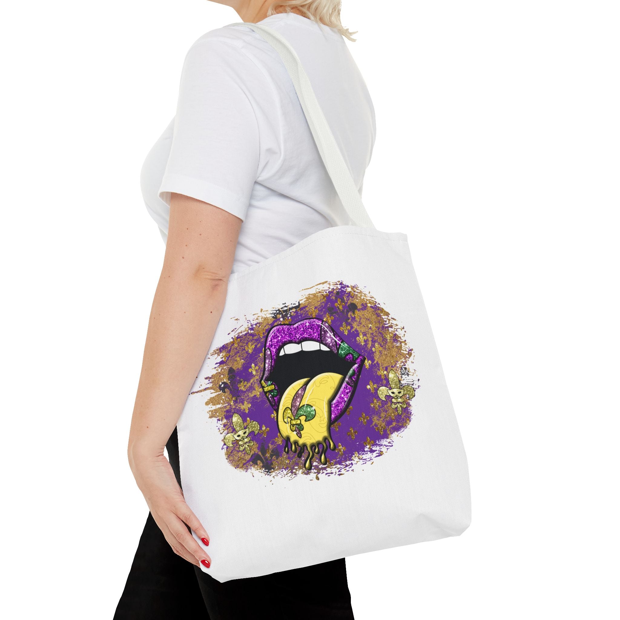 Graphic Tote Bag — Mardi Gras Tongue Pop Art