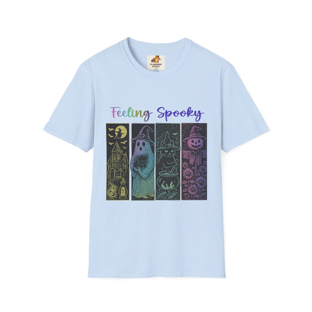 Feeling Spooky Halloween T-Shirt — Cute Ghost & Pumpkin Graphic