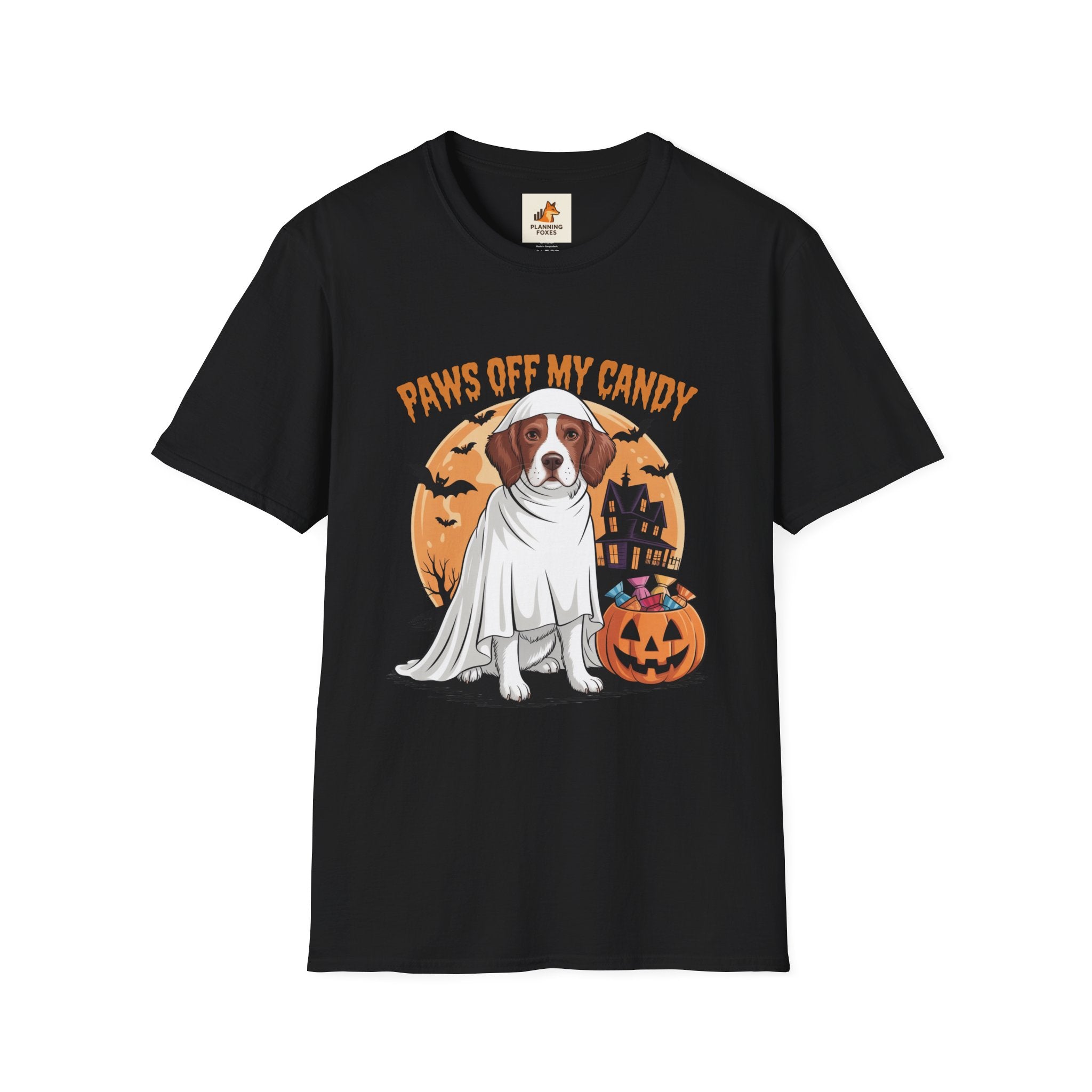 Halloween Dog T‑Shirt — "Paws Off My Candy" Ghost Beagle Costume Tee