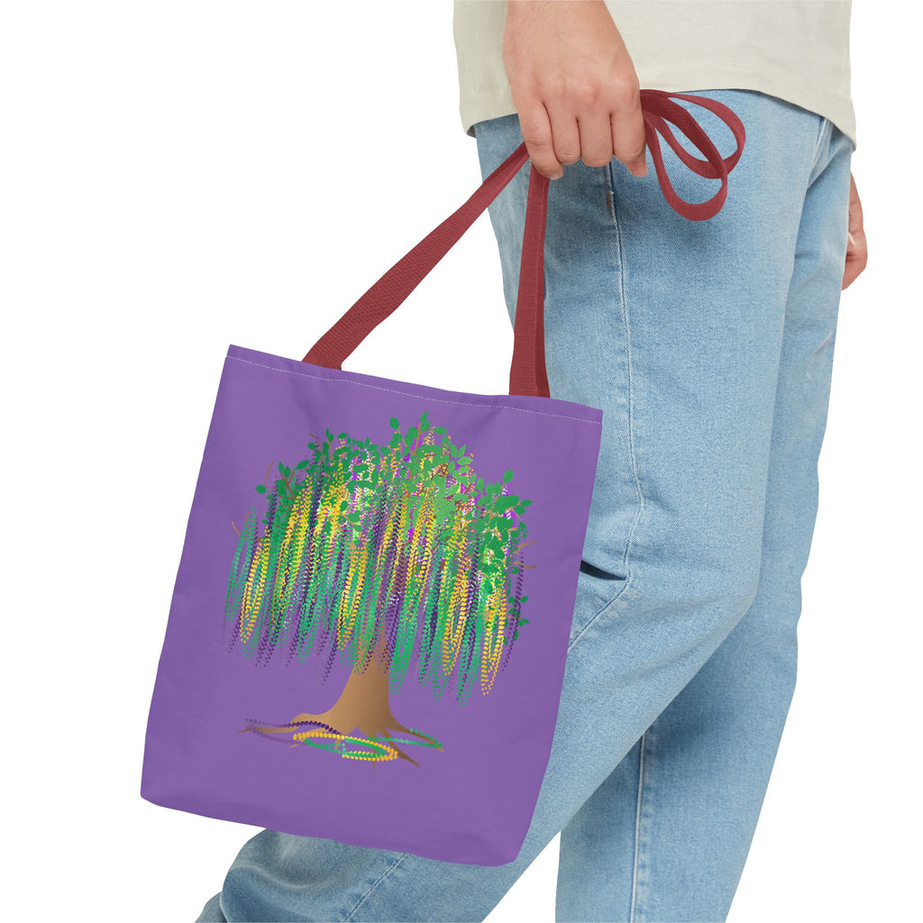 Mardi Gras Bead Tree Art Tote