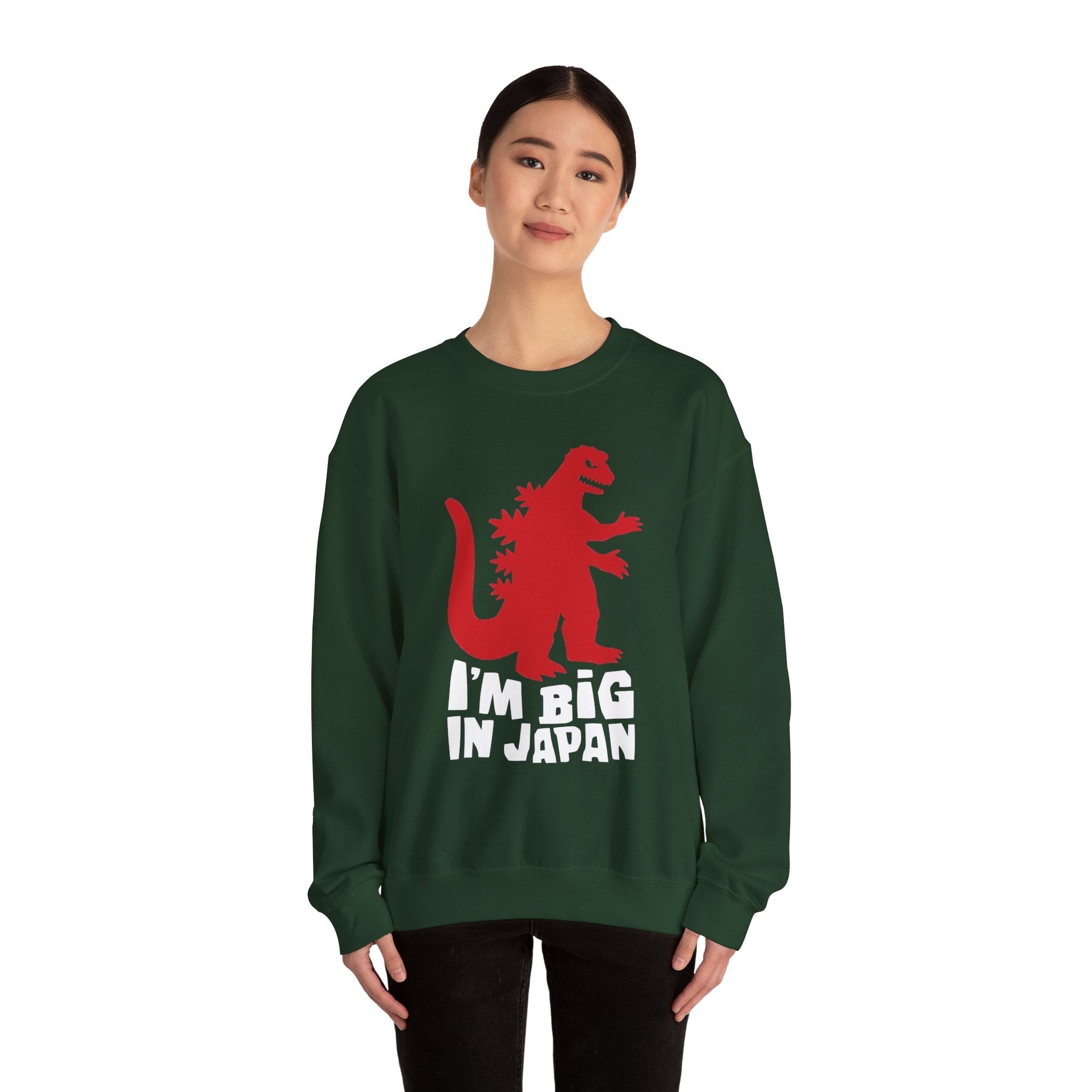 Red Godzilla Silhouette Crewneck Sweatshirt