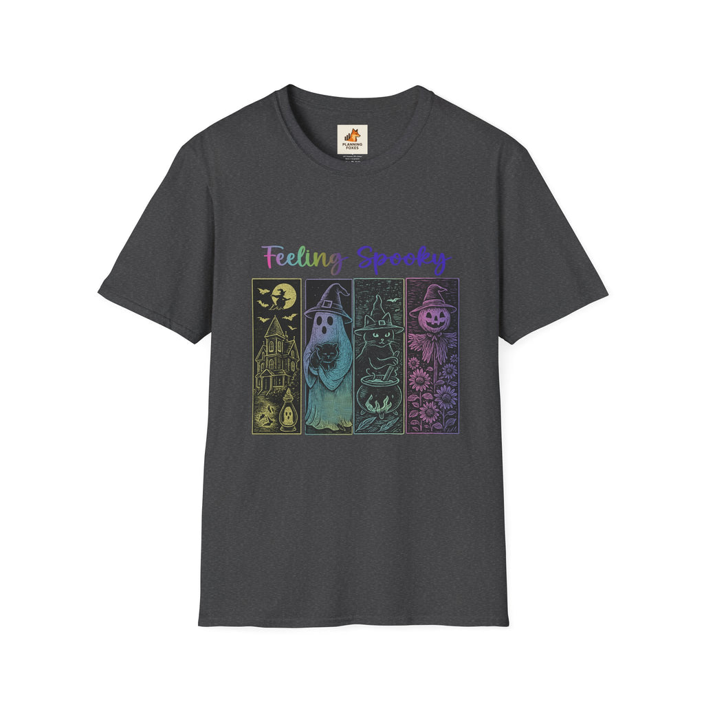 Feeling Spooky Halloween T-Shirt — Cute Ghost, Witch & Pumpkin Design