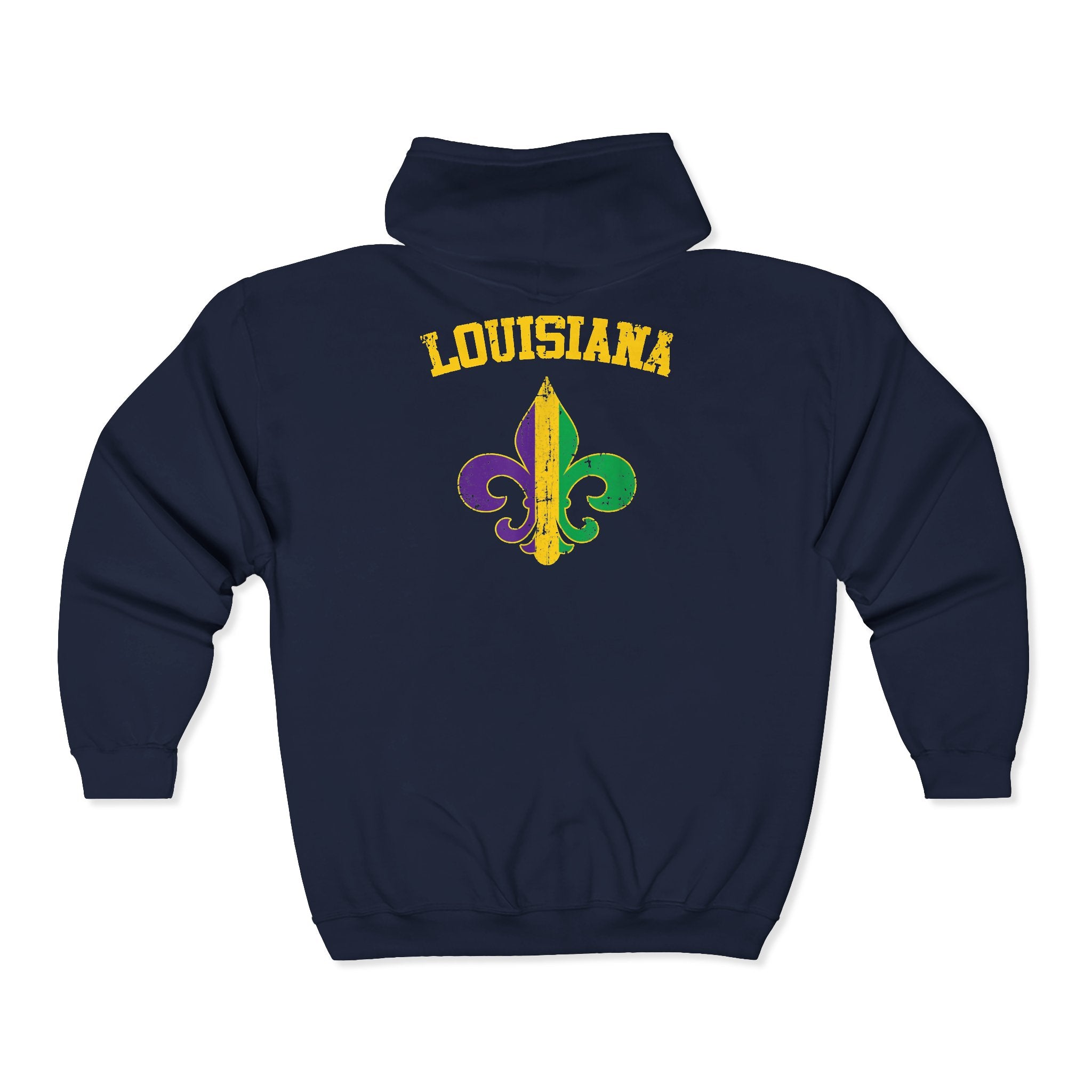 Mardi Gras 'BRUH' Zip Hoodie — Louisiana Fleur-de-Lis Carnival Jacket